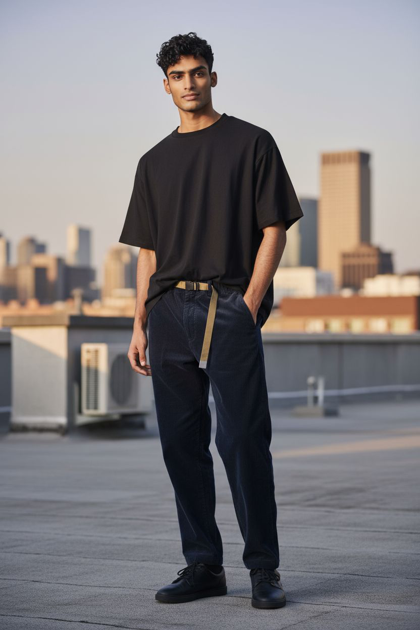 Mann Greg Velluto Hose Dark Blue