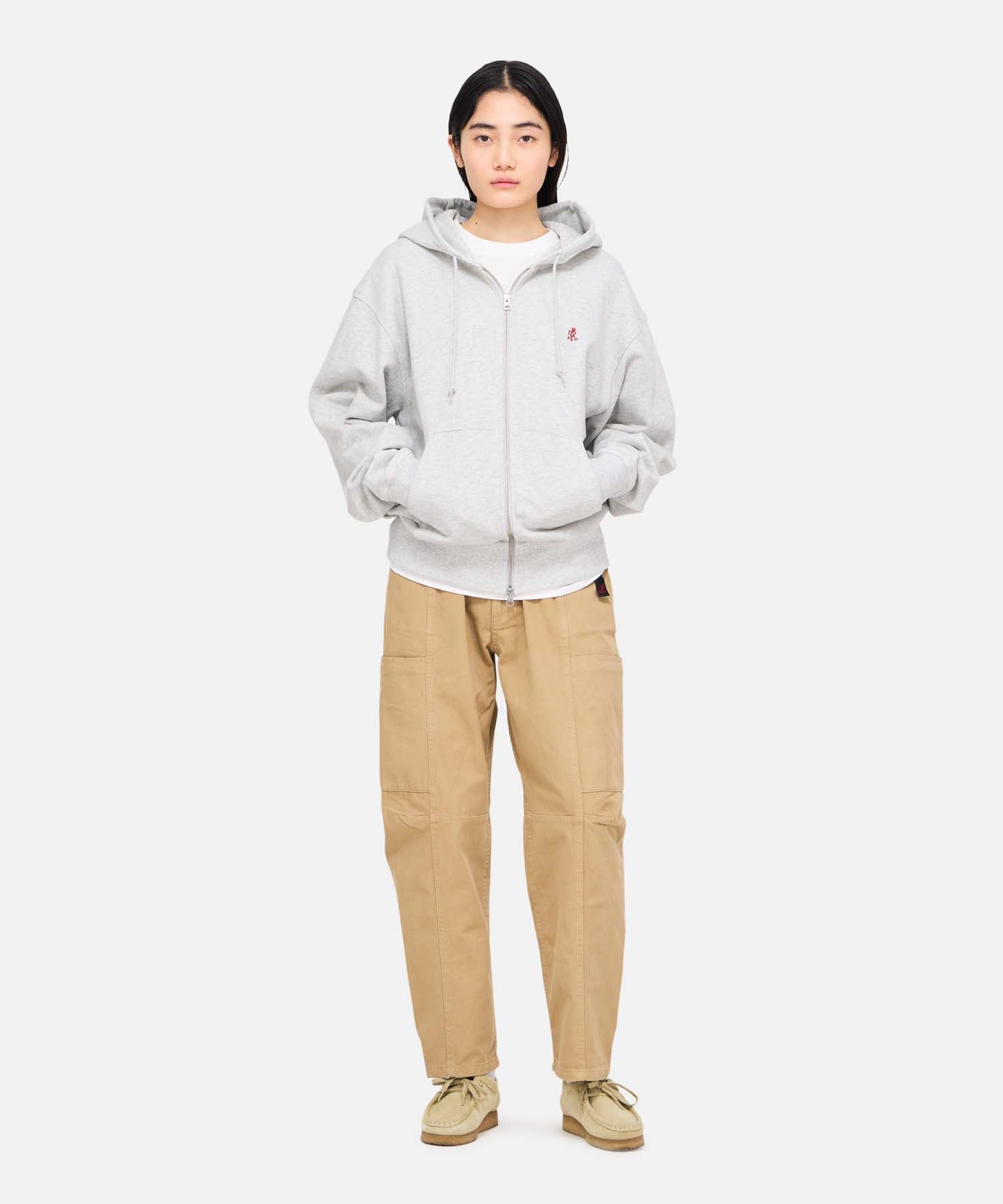 One Point Zip Pullover Heather Ash