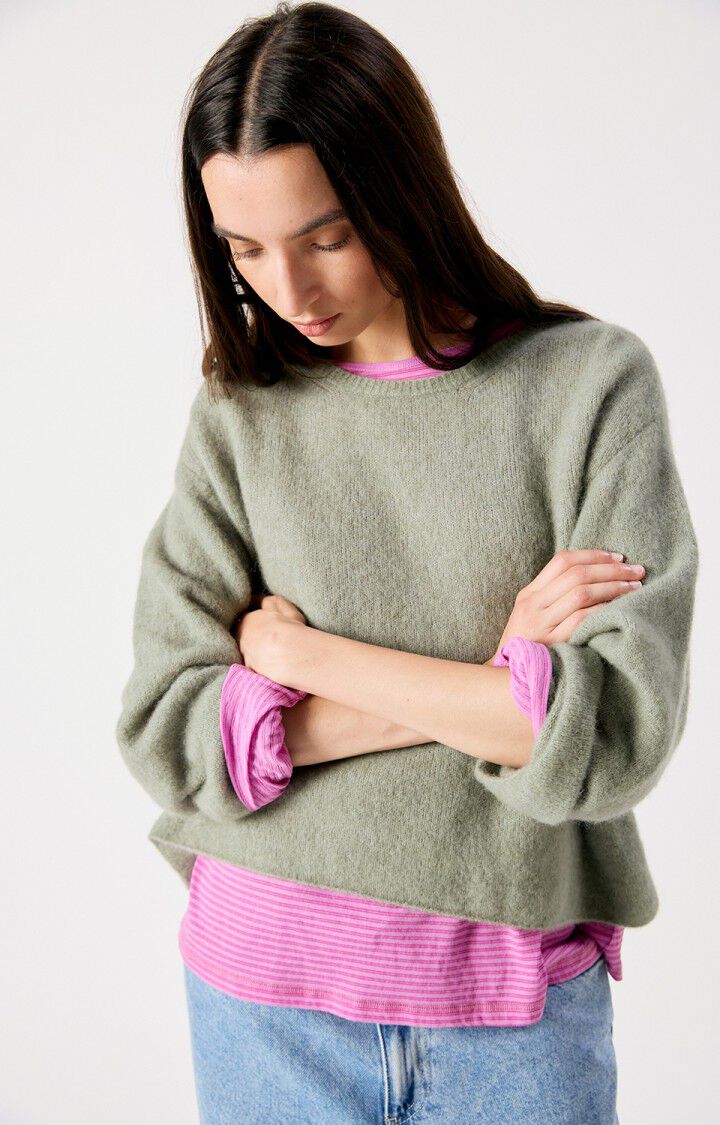 Frau Vitow Pullover Kaki Melange
