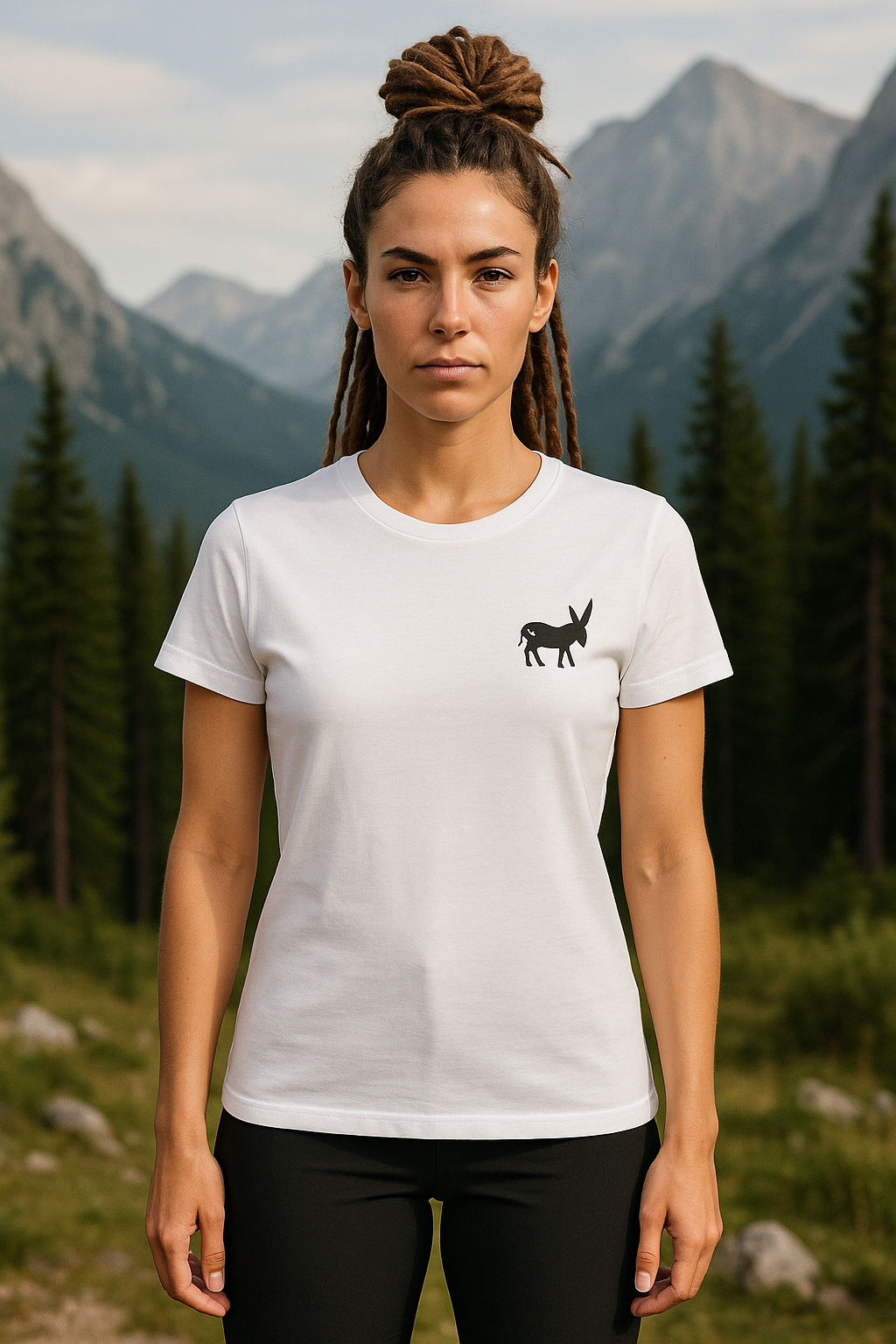 T-shirt Classic Logo Donna White/Black