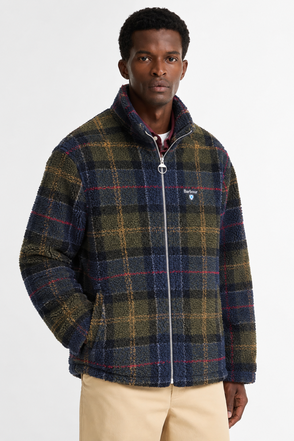 Barbour | Mann Flece Zip Through Pullover Shadow Classic Tartan