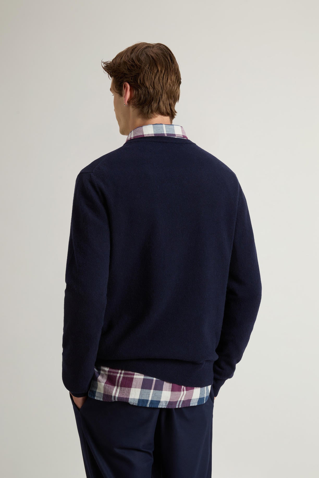 Maglia Lambswool Crewneck Uomo Melton Blue