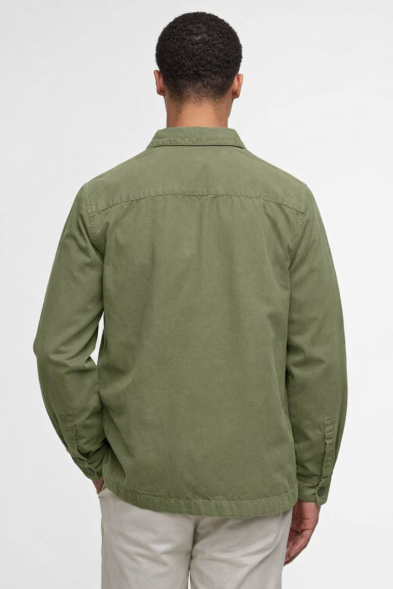 Camicia Washed Overshirt Uomo Smokey Olive