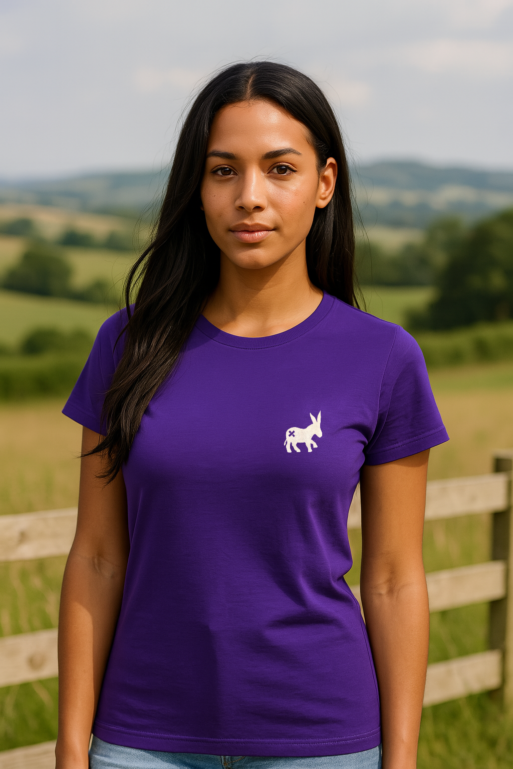 Frau Classic Logo T-shirt Plum/White