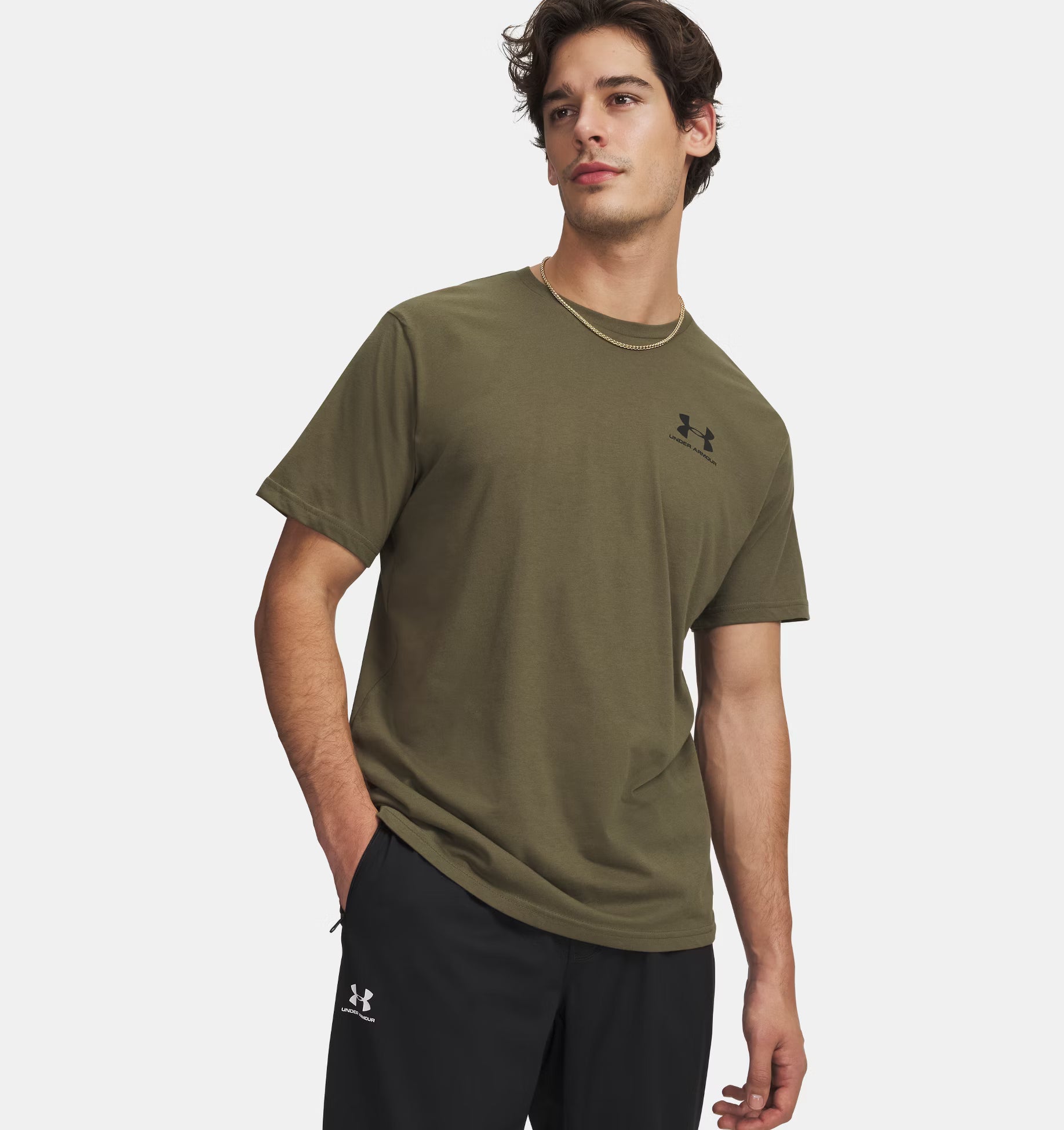 Camiseta Left Chest Logo Hombre Marine Green