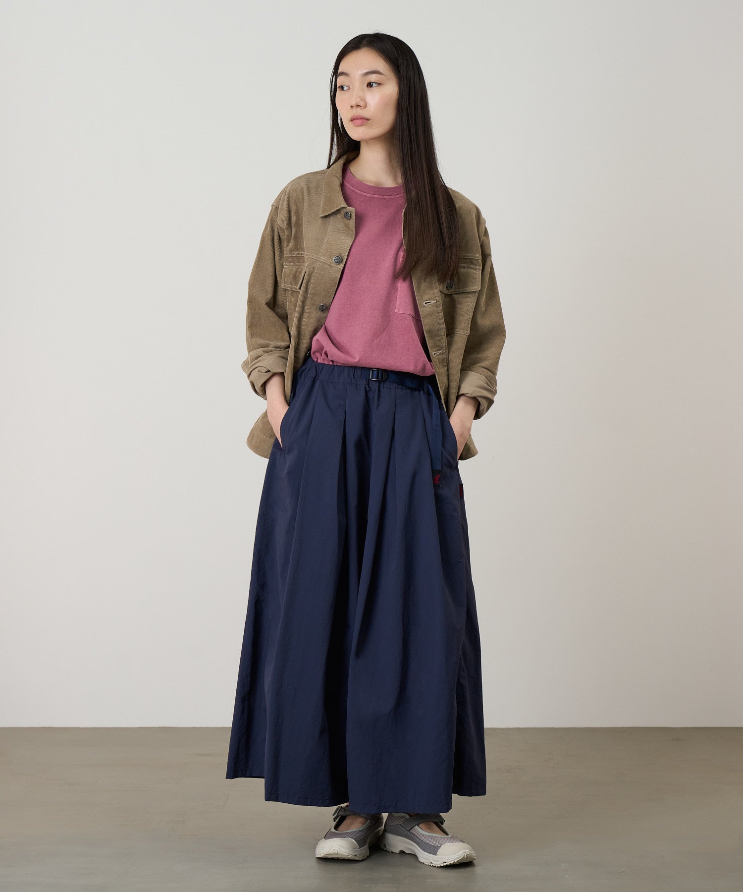 Pantalones Nylon Flare Mujer British Navy