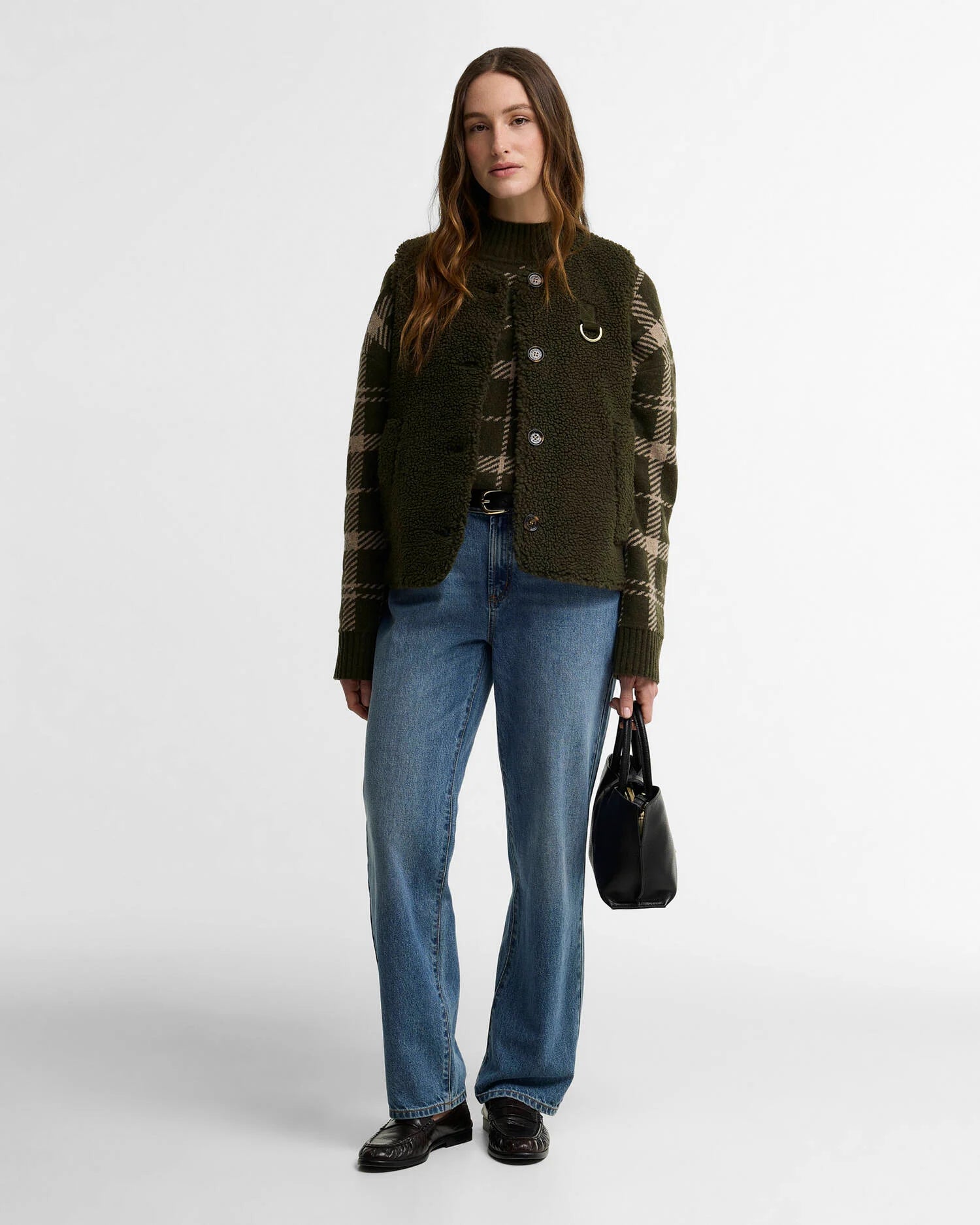 Frau Bowes Fleece Weste Olive