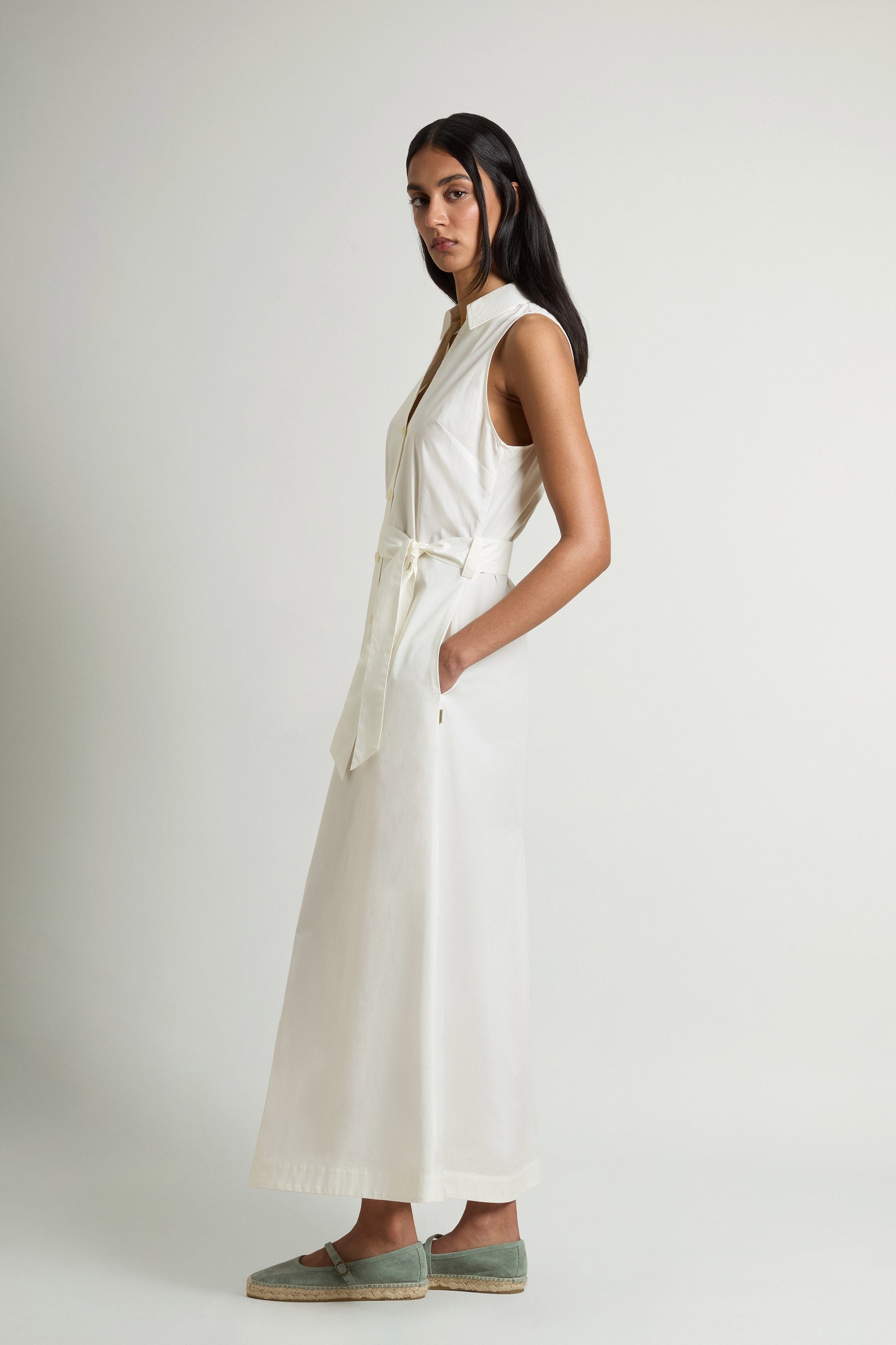 Women's Chemisier Poplin Cotton Dress Arctic White