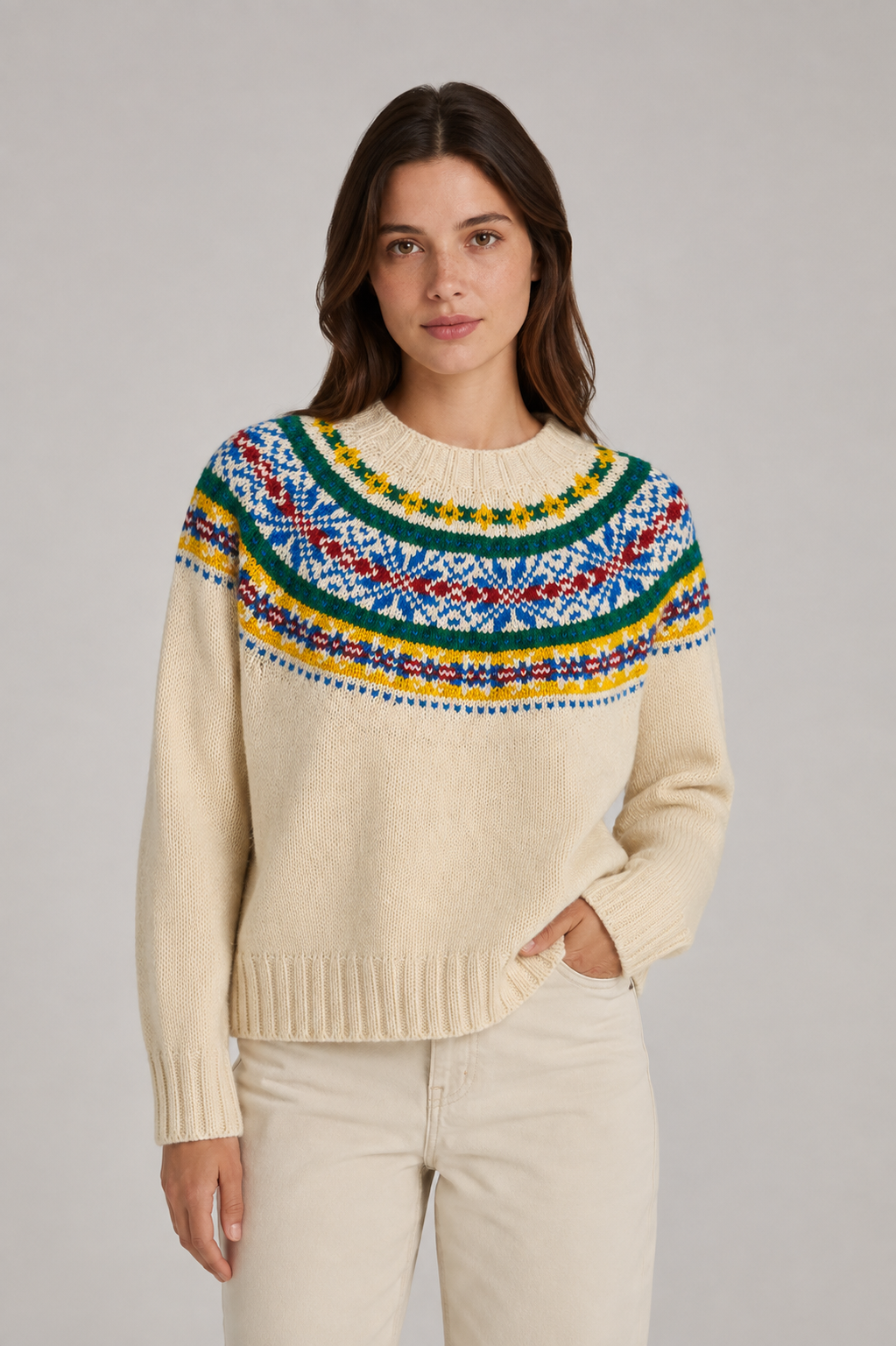 Maglia Living In The Light Donna Ecru