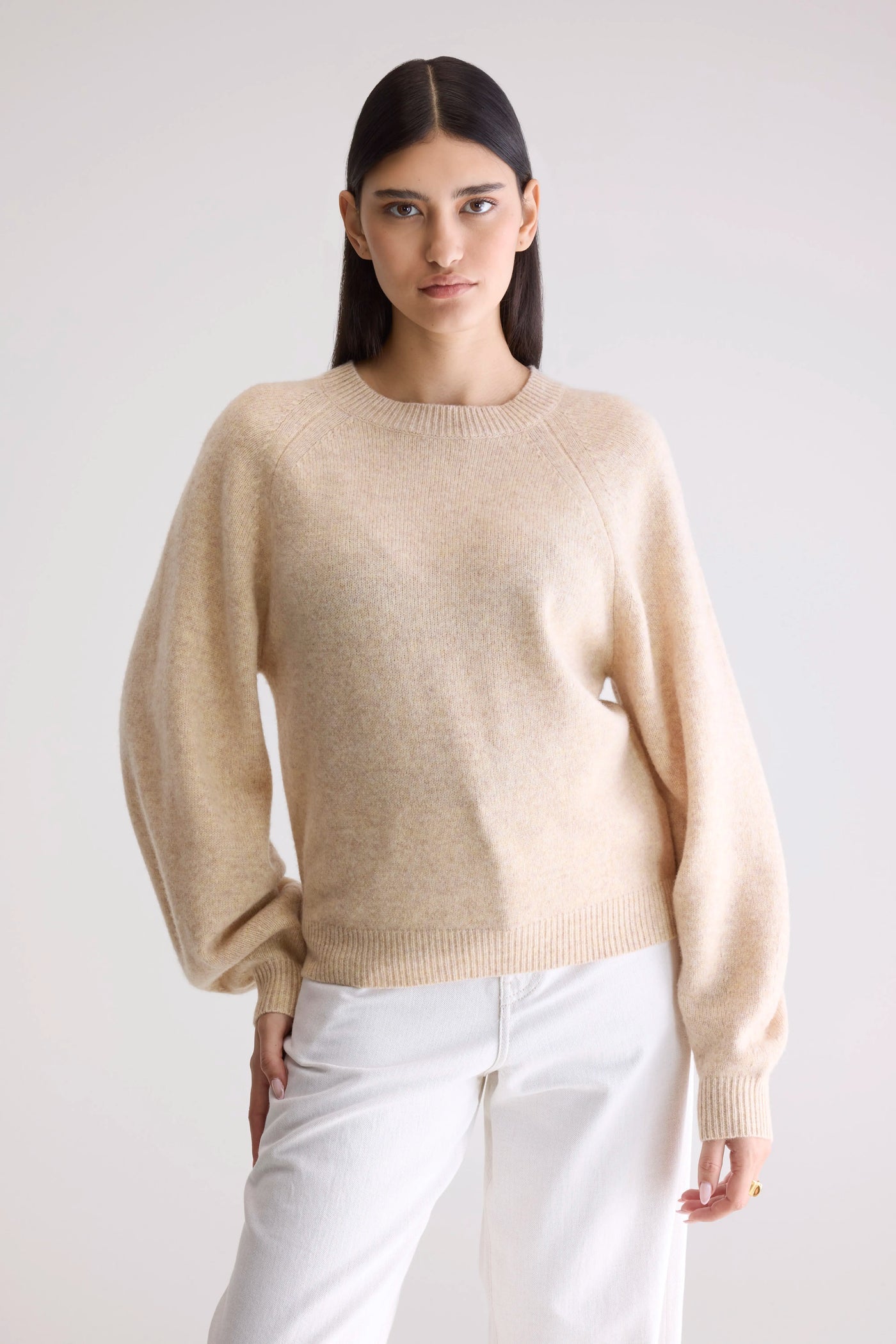 Maglia Ameka Donna Beige Melange