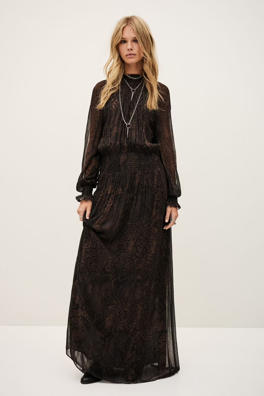 Frau Smoky Kleid Marron