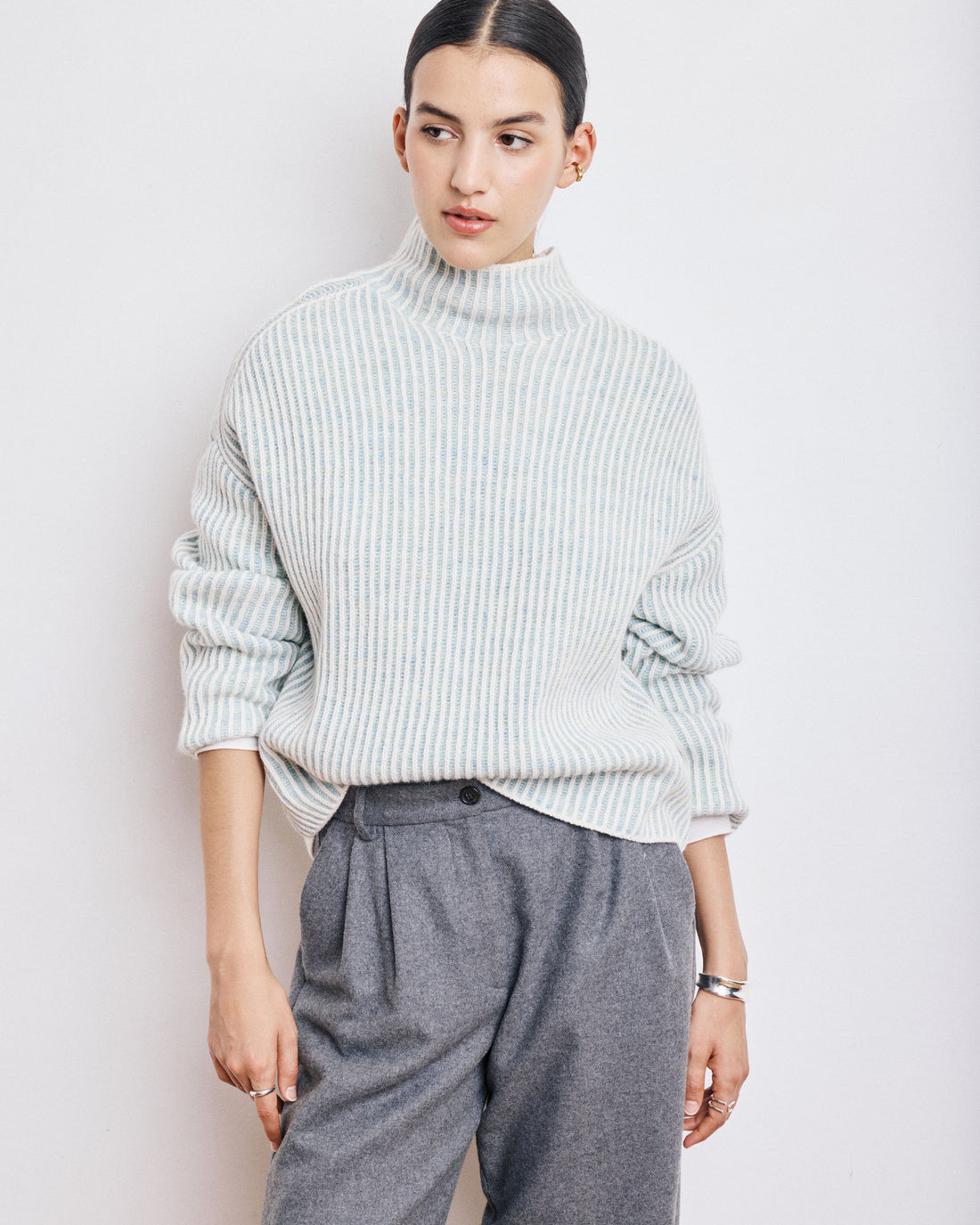 Frau Myatis Pullover Off White/Jade Green