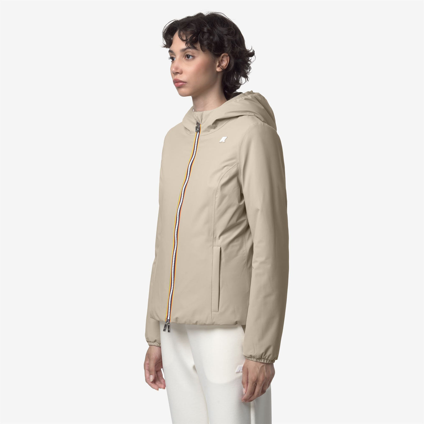 Women's Lily Stretch Warm Double Jacket Beige Cashmere/White Gardenia