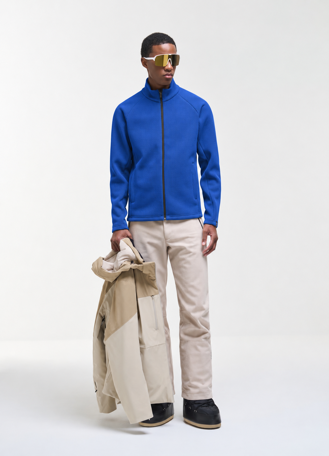 Men's Rib-Knit Ski Jumper Blu Midnight