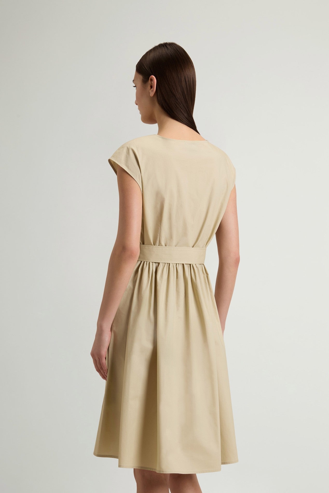 Women's Poplin Short Dress White Pepper