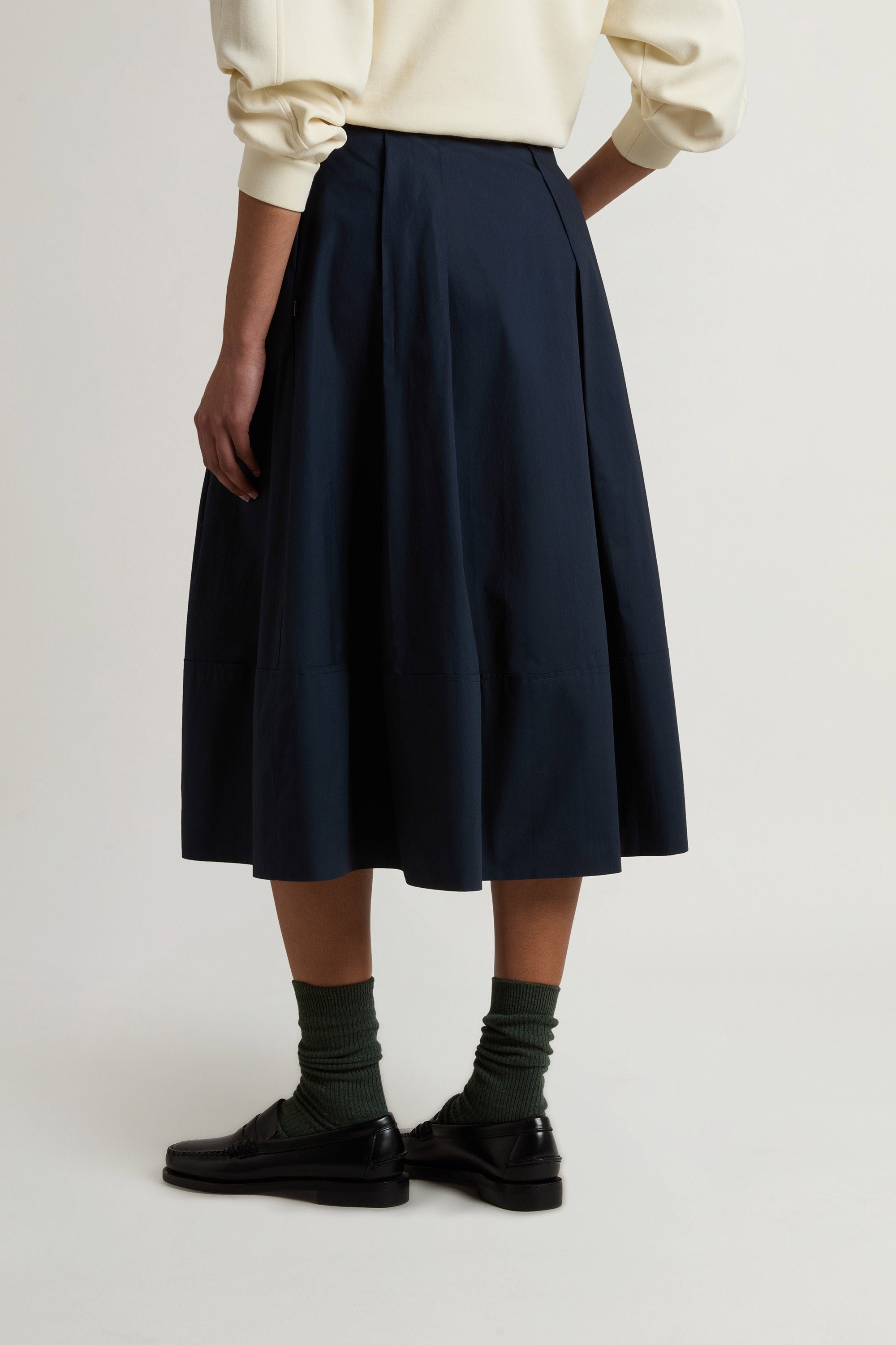 Gonna Cotton Poplin Donna Melton Blu