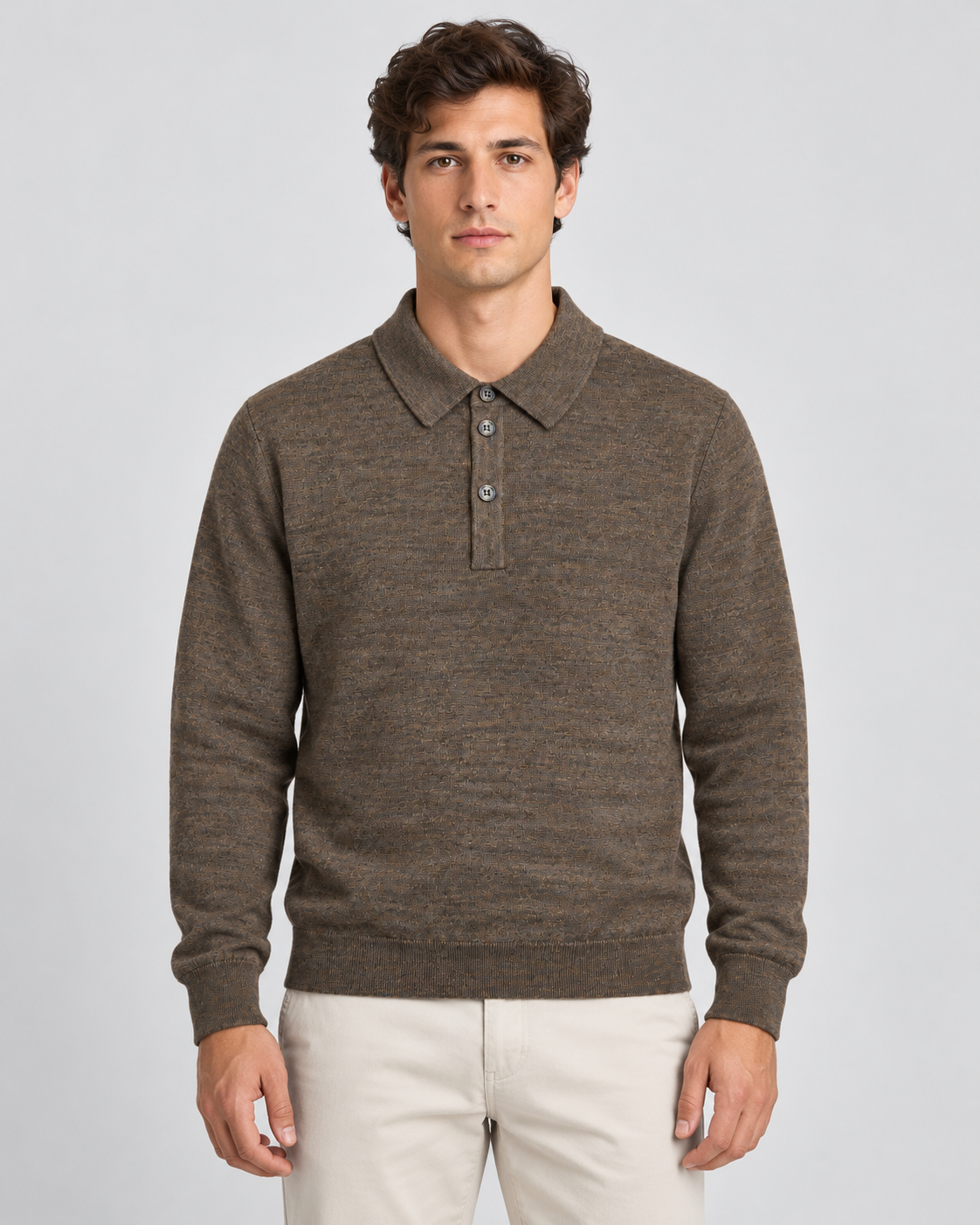 Bl'Ker | Pull Hugh Polo Homme Brown
