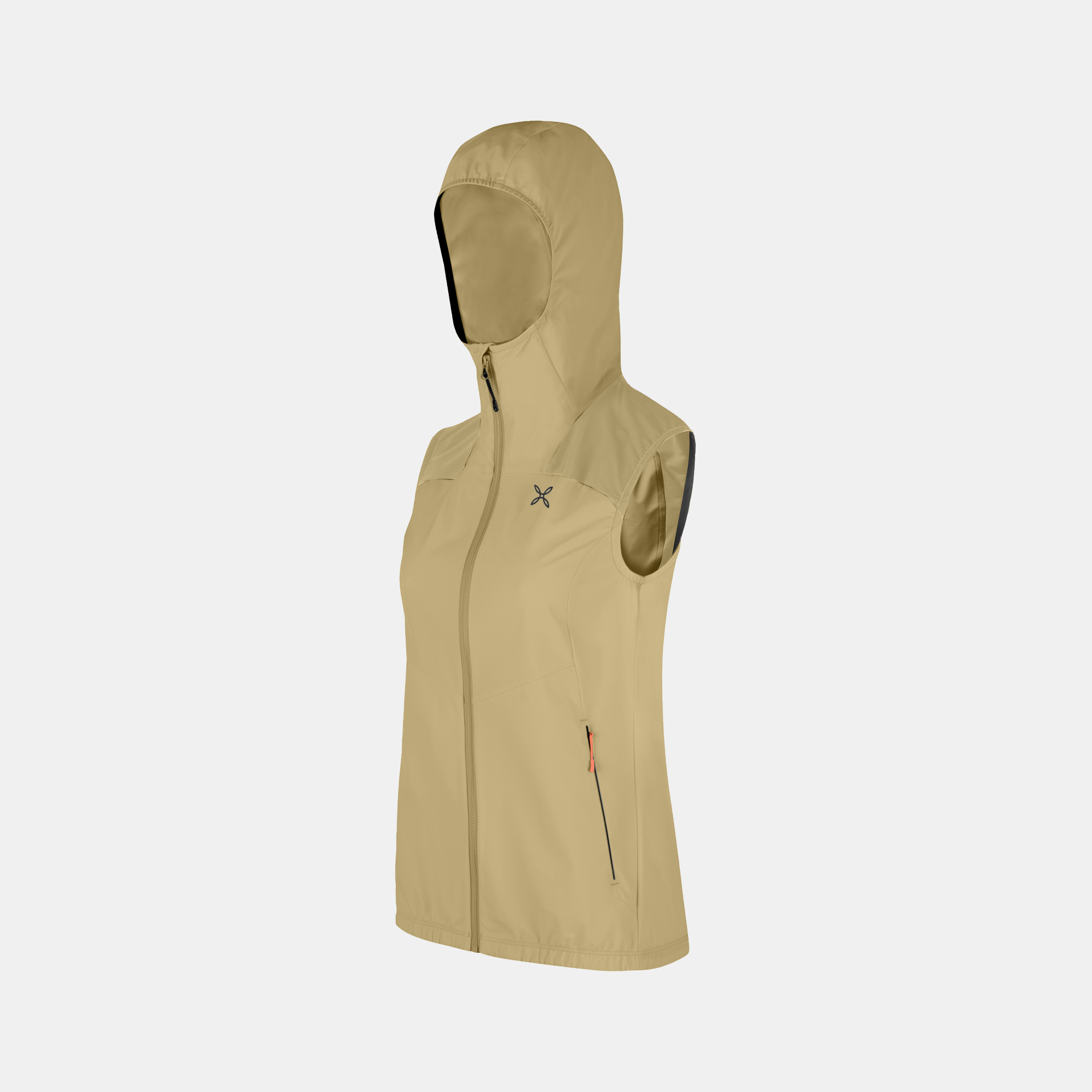 Frau Rise Hooded Weste Desert Beige
