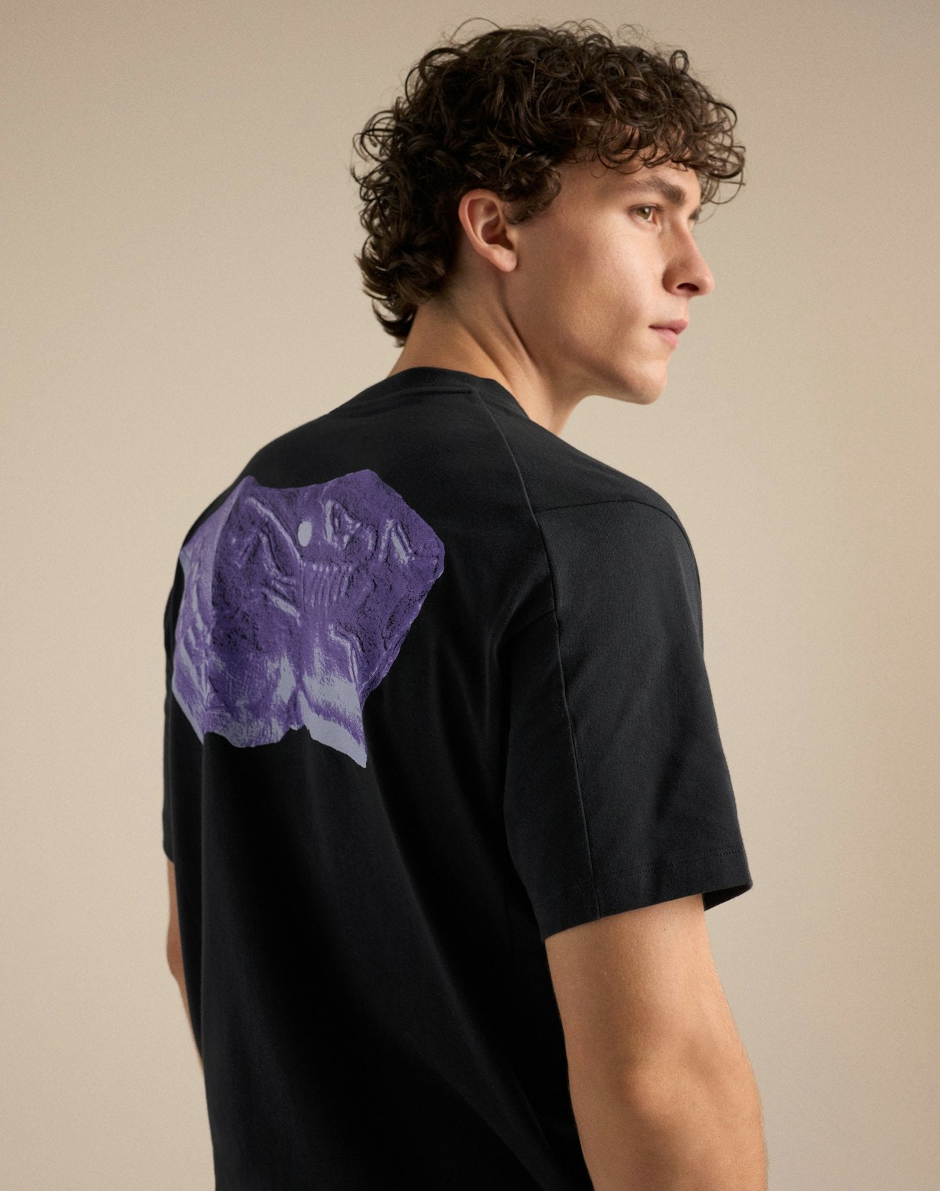 T-shirt Kragg SL Cotton Jug Uomo Black/Violectric