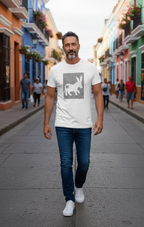 T-shirt Pattern Logo Uomo Bianco/Nero