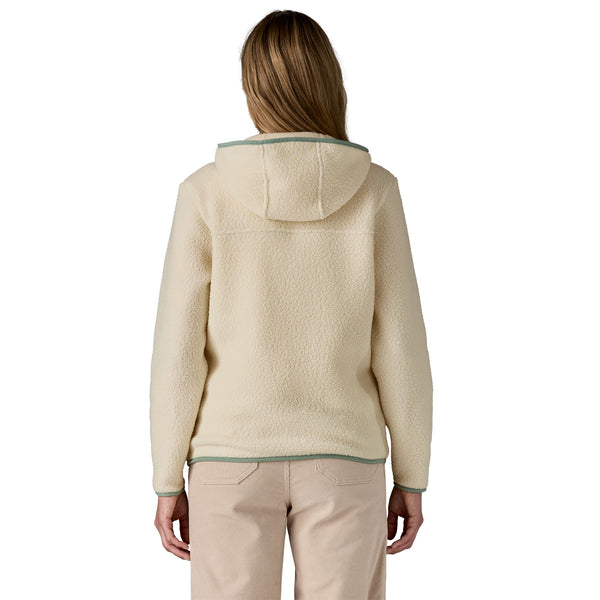 Suéter Retro Pile Hoody Mujer Natural/Ellwood Green