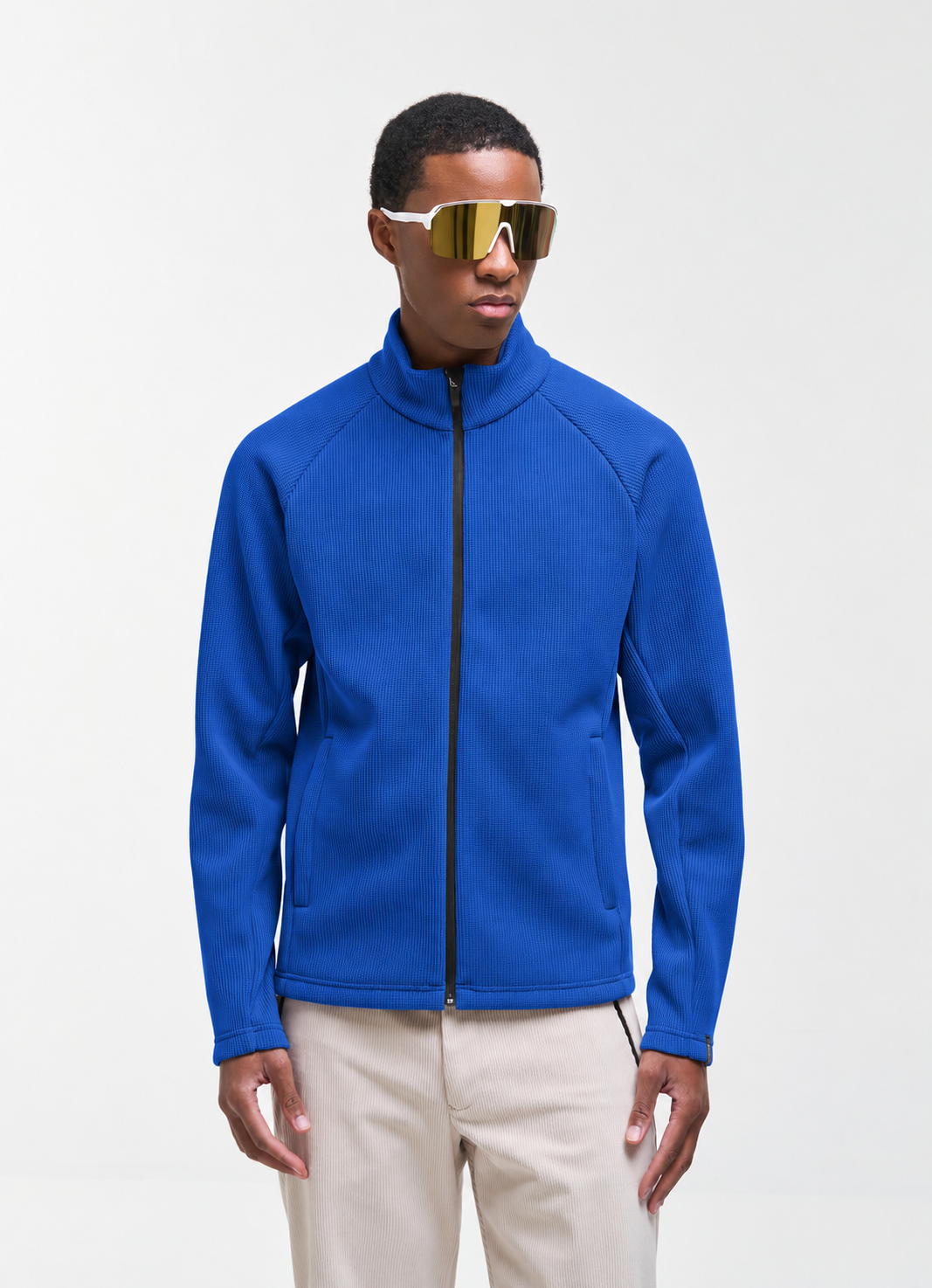 Men's Rib-Knit Ski Jumper Blu Midnight