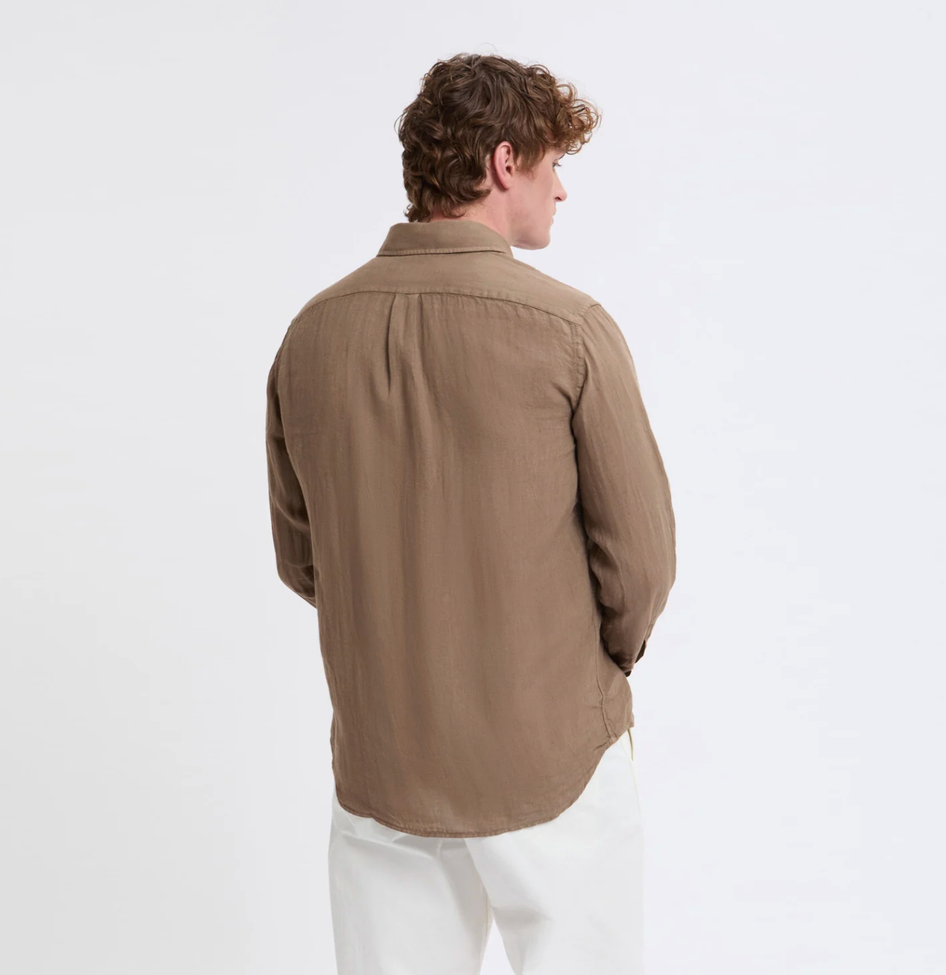 Camicia Bradford Linen Uomo Caramello