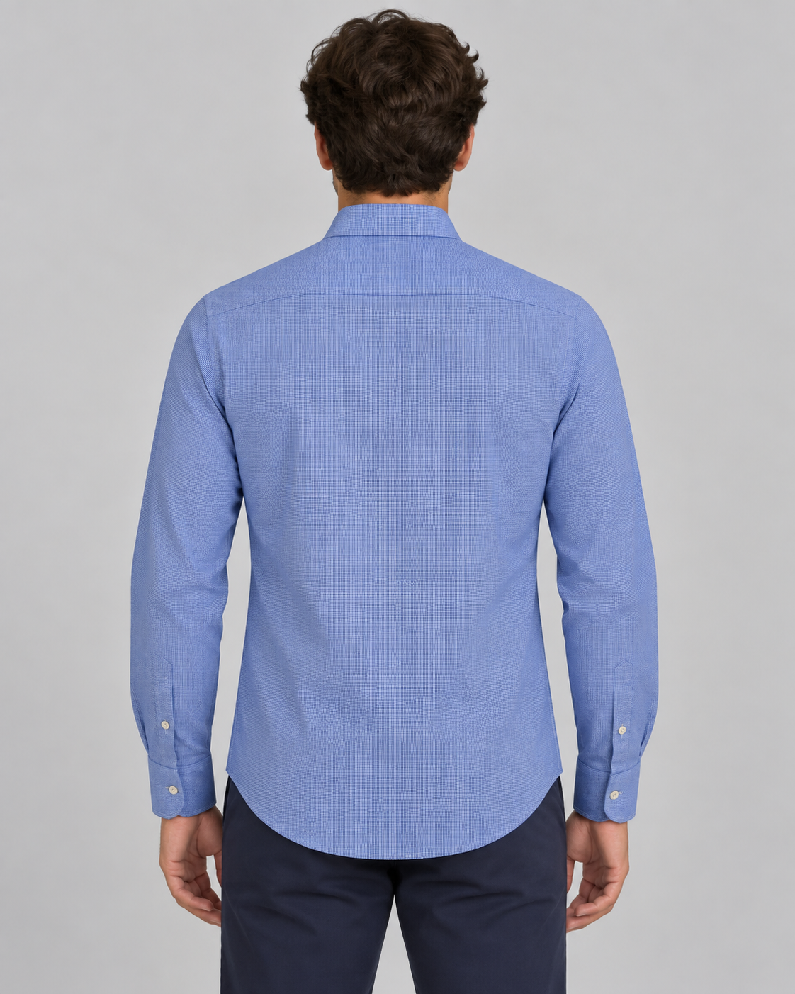 Bastoncino | Men's Simo Dobby Shirt Micro Blue
