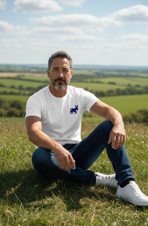 Mann Classic Logo T-shirt White/Navy