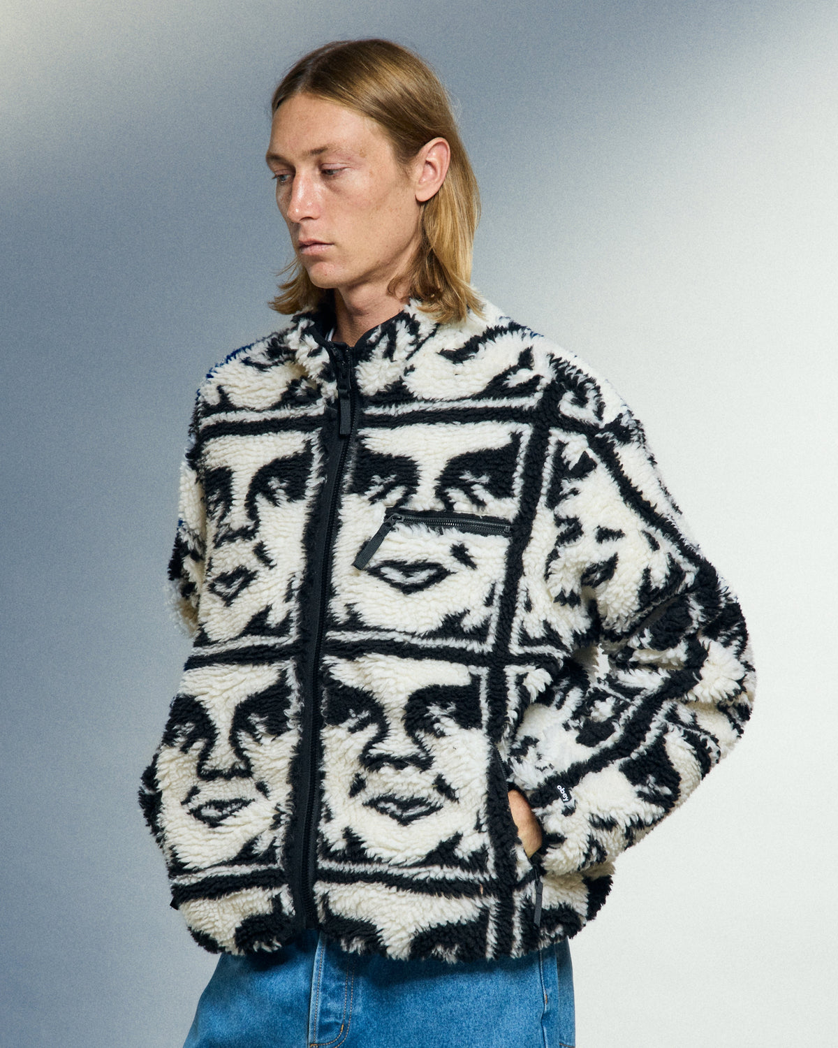 Giacca Repeated Icon Sherpa Uomo Black Milti