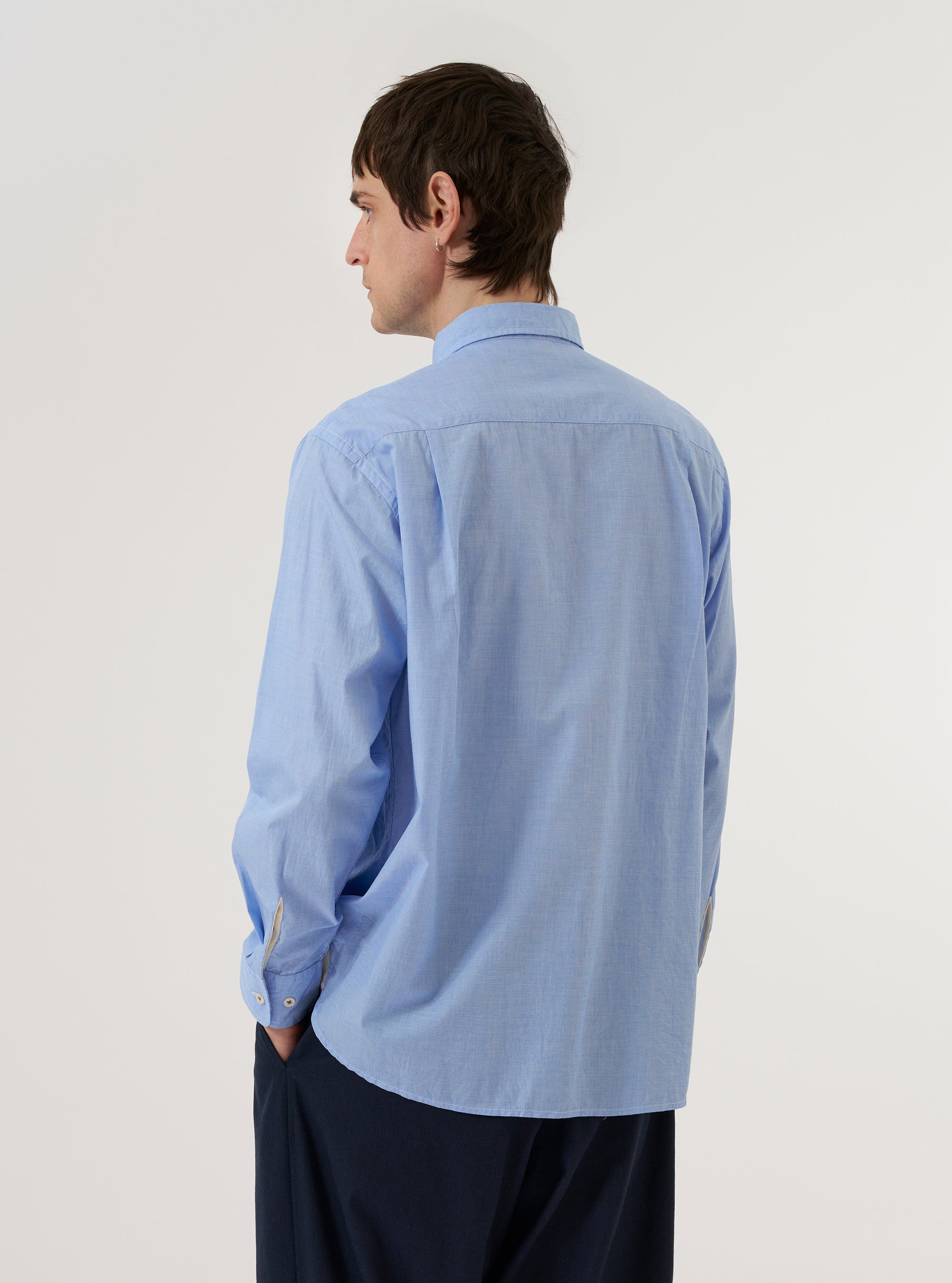 Camicia Fil A Fil Mixed Uomo Sky/Blue