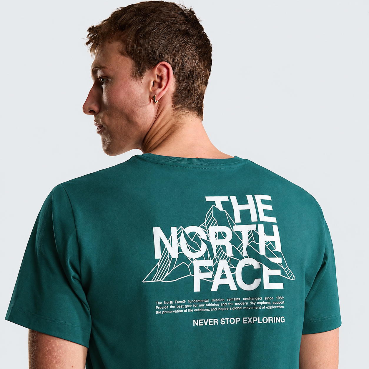 T-shirt Mountain Sketch Uomo Pacific Teal