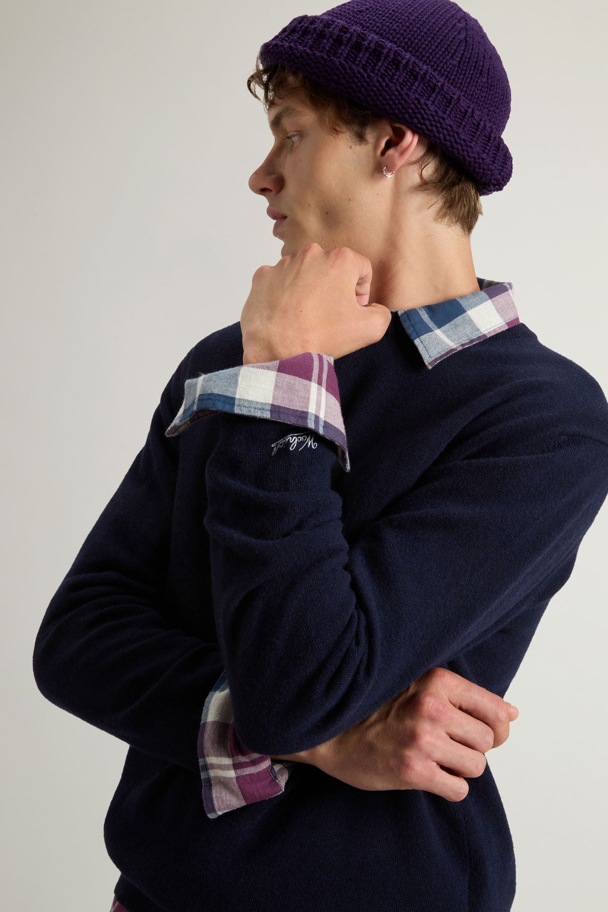 Maglia Lambswool Crewneck Uomo Melton Blue