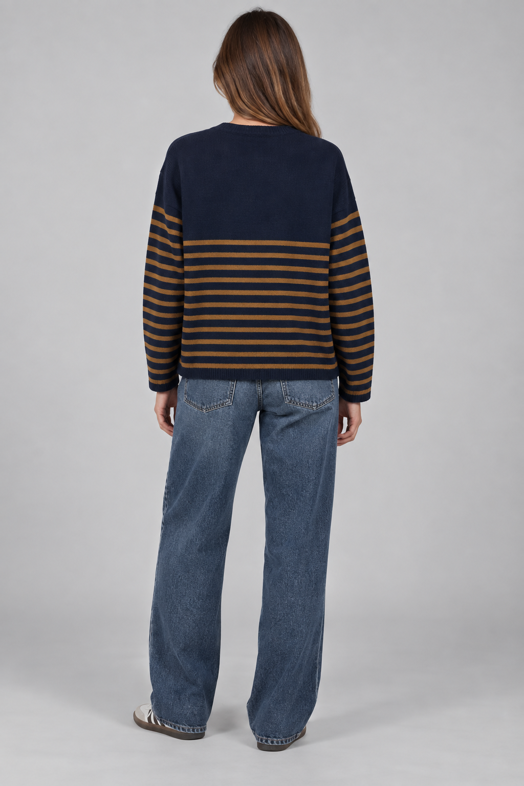 Maglia Sophie Stripe Donna Blue/Senape