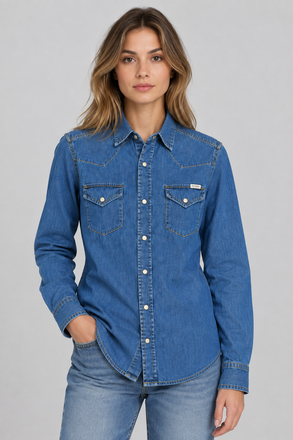 Martin Hemd Mid Wash Denim