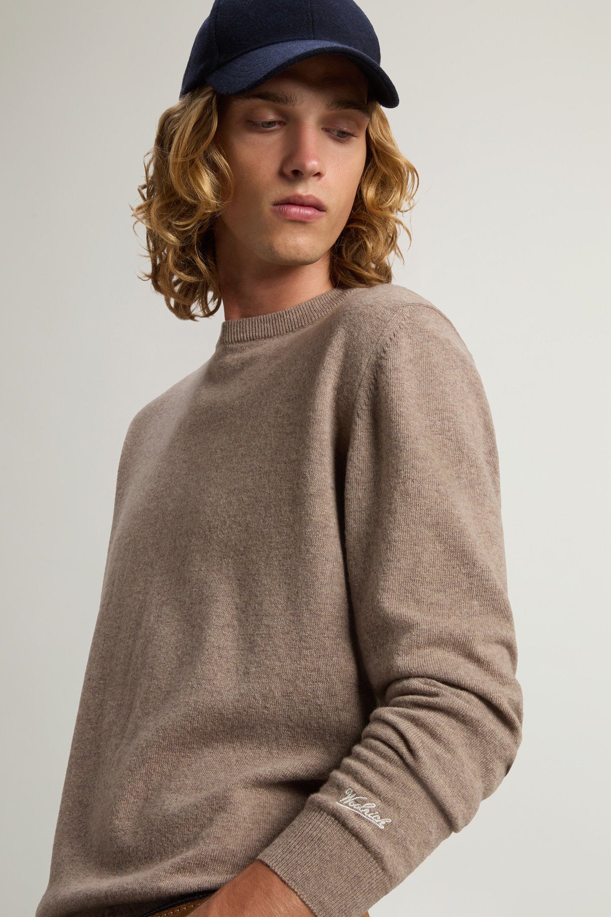 Maglia Lambswool Crewneck Uomo Mocha Meringue