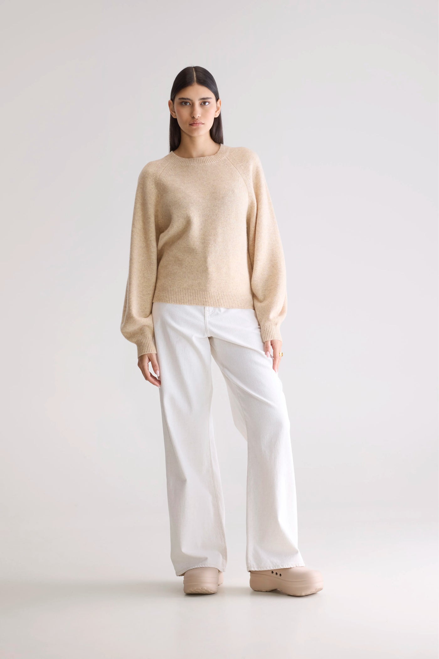 Maglia Ameka Donna Beige Melange