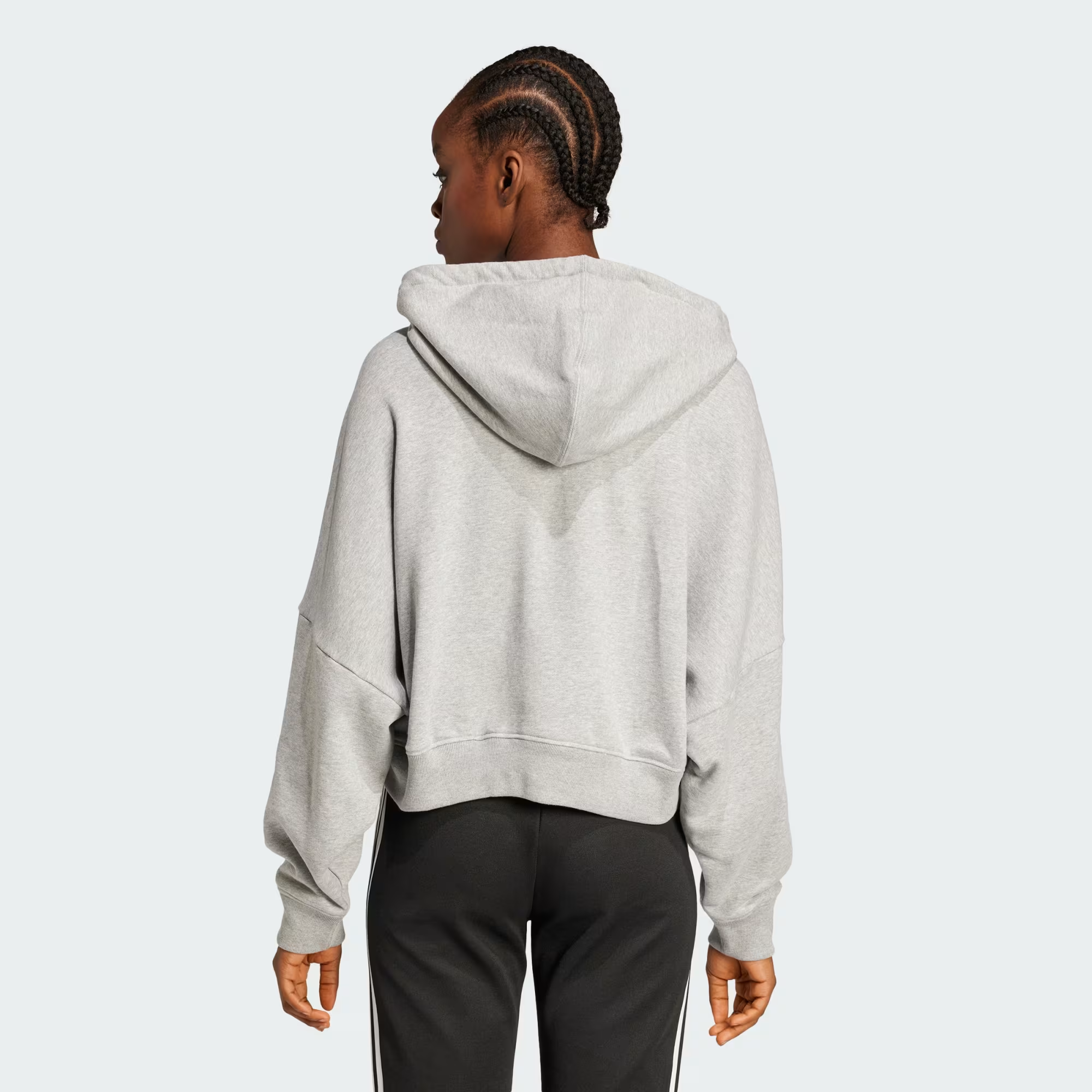 Pull Hoodie Essential Short Femme Medium Grey Heather