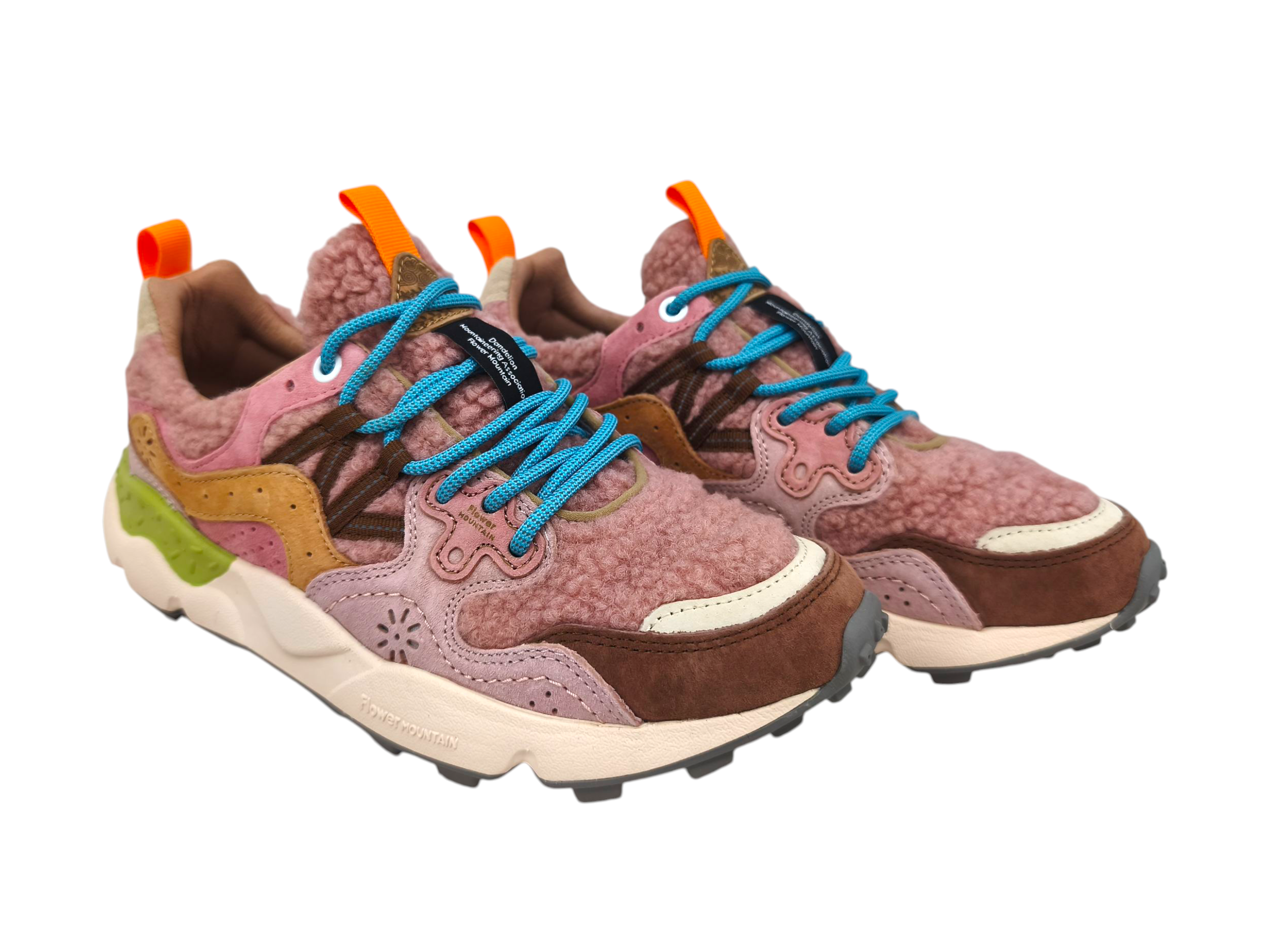 Baskets Yamano 3 Teddy Femme Taupe/Beige/Orange