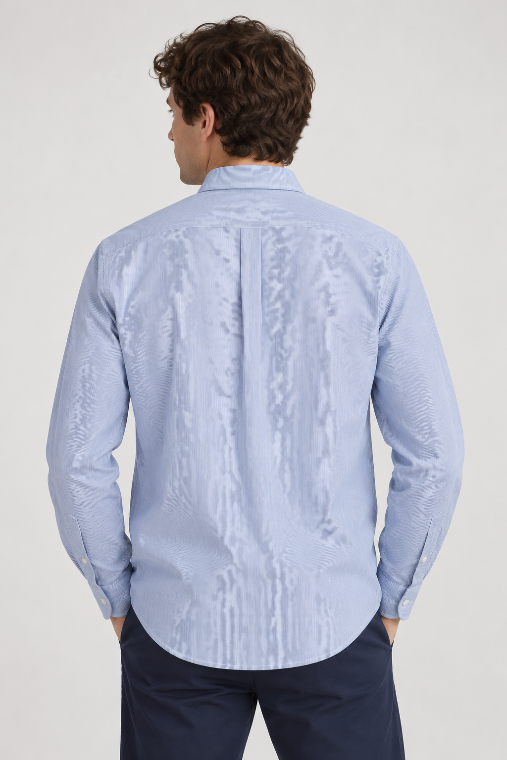 Mann Bradfort Stripe Hemd Powder Blue/White