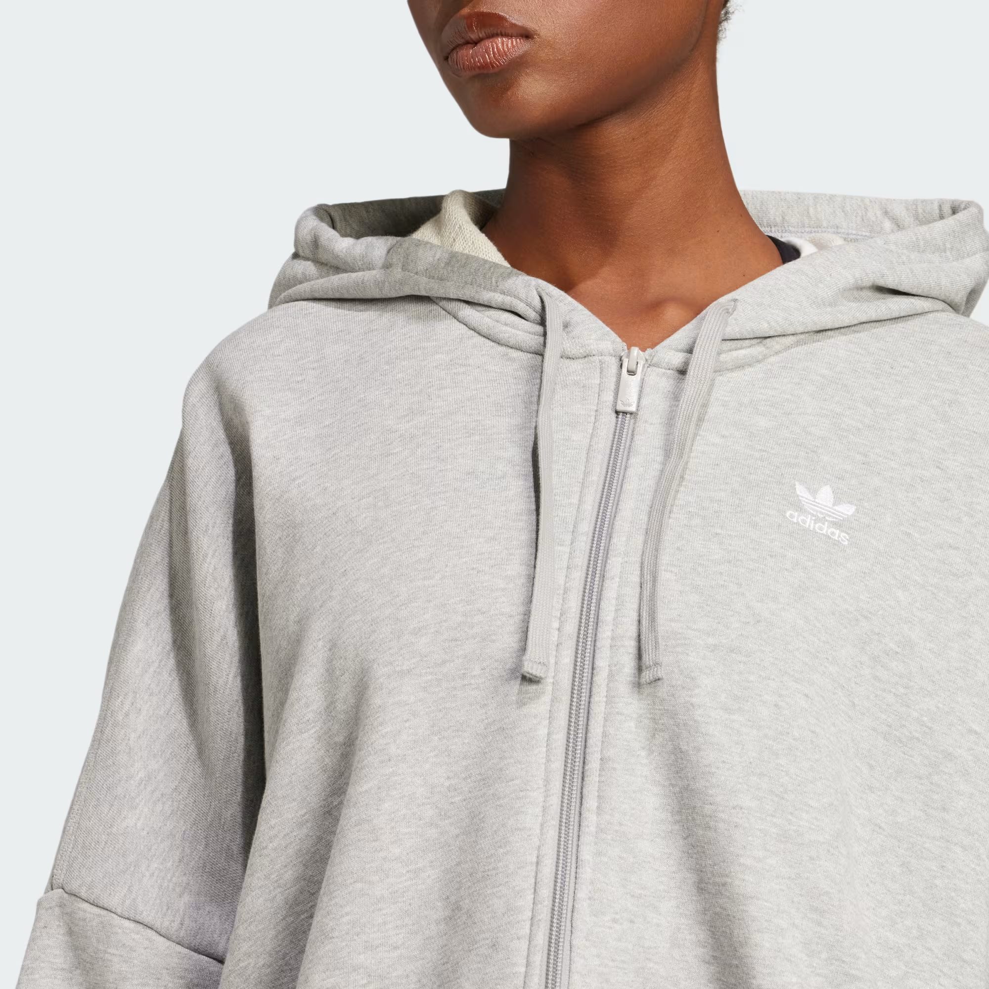 Pull Hoodie Essential Short Femme Medium Grey Heather