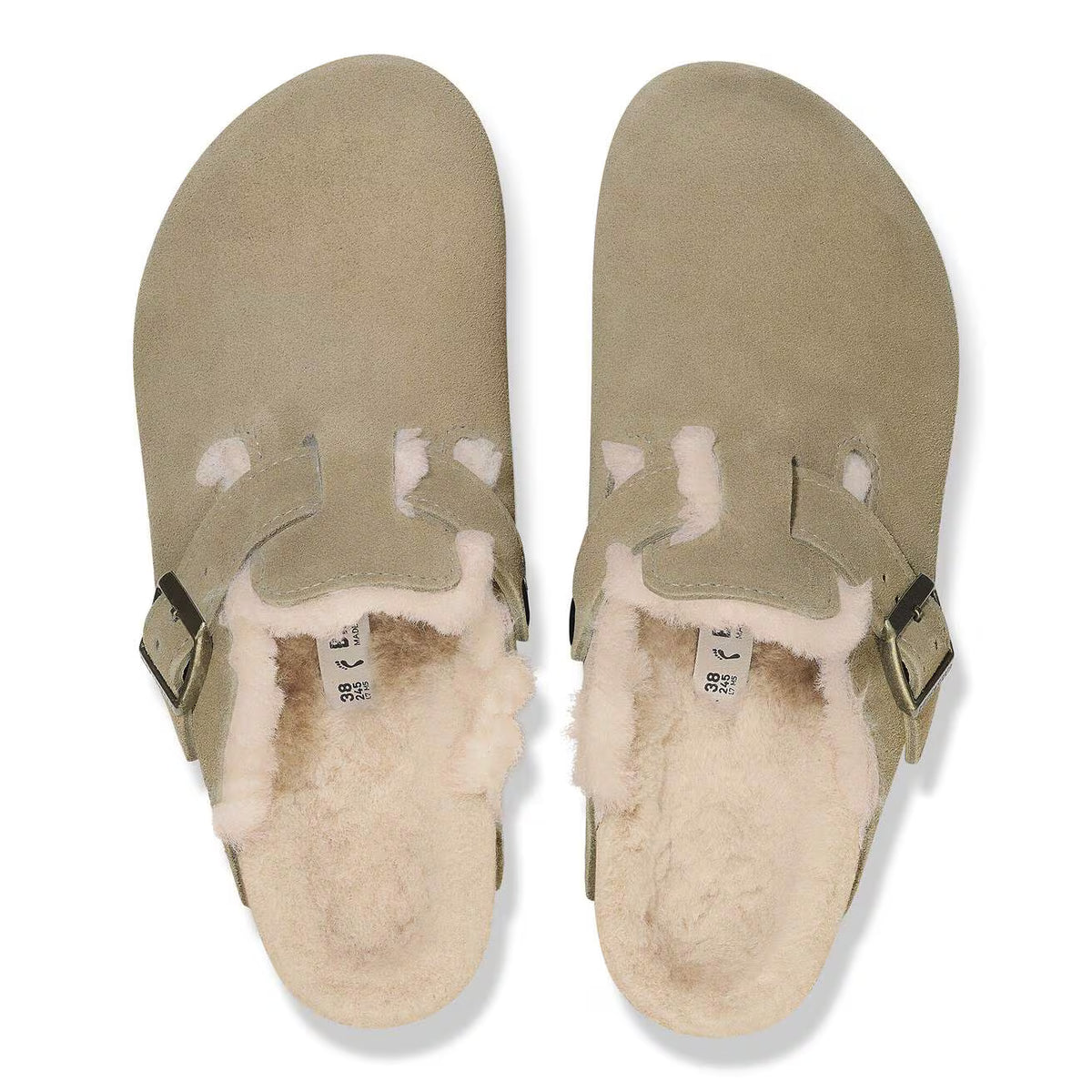 Boston VL shearling-sandaler, taupe