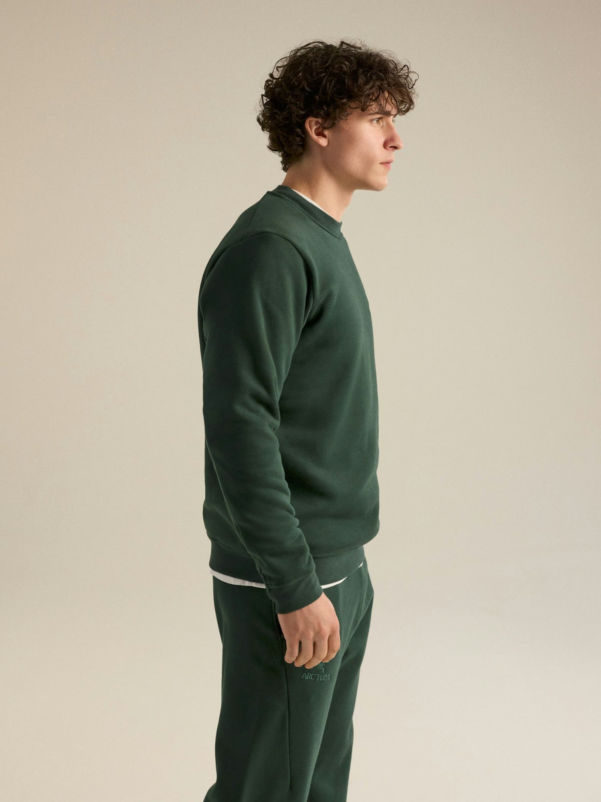 Mann Embleme Fleece Crew Sweatshirt Dark Jade