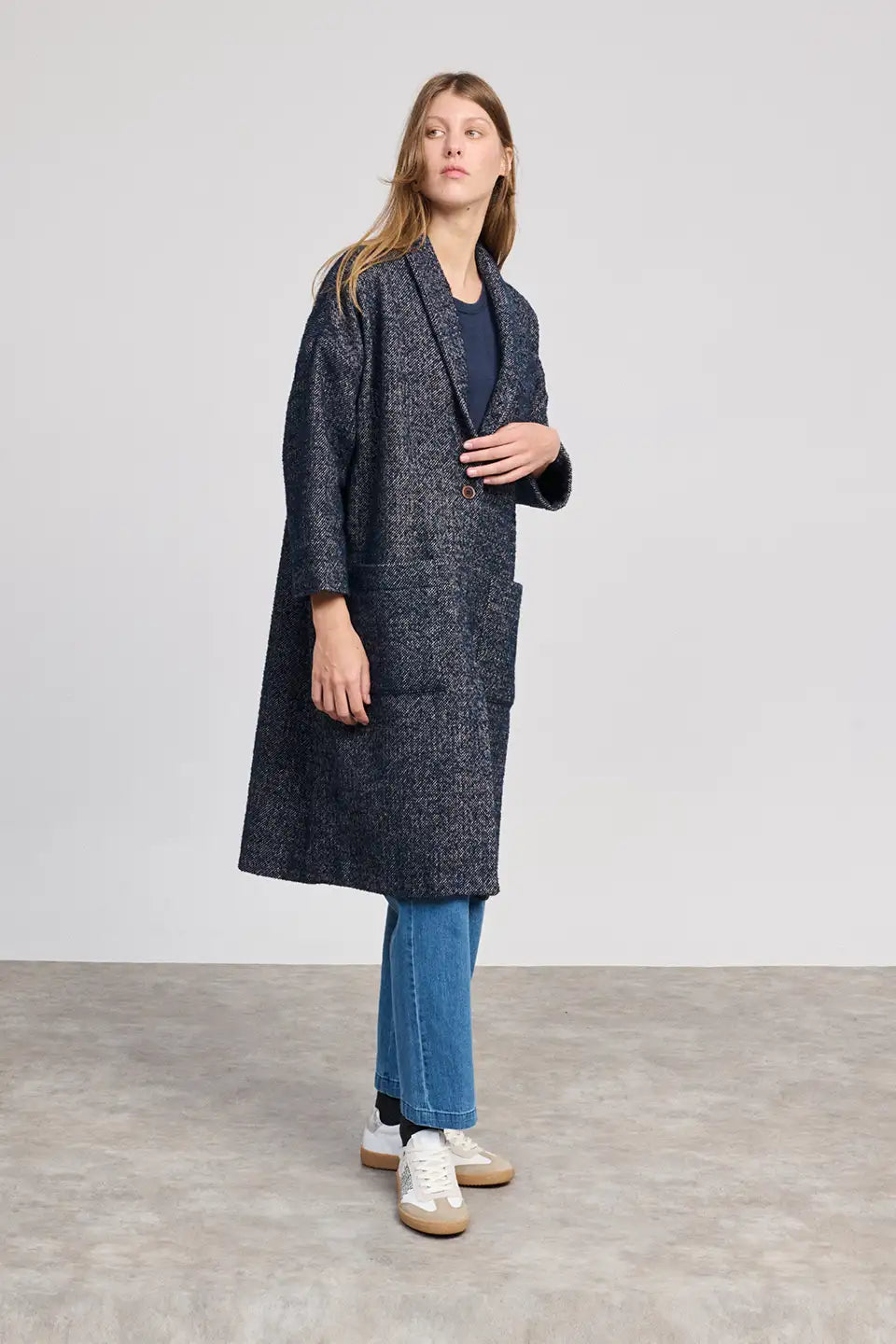 Giacca Abrigo Smoking Donna Navy/Beige