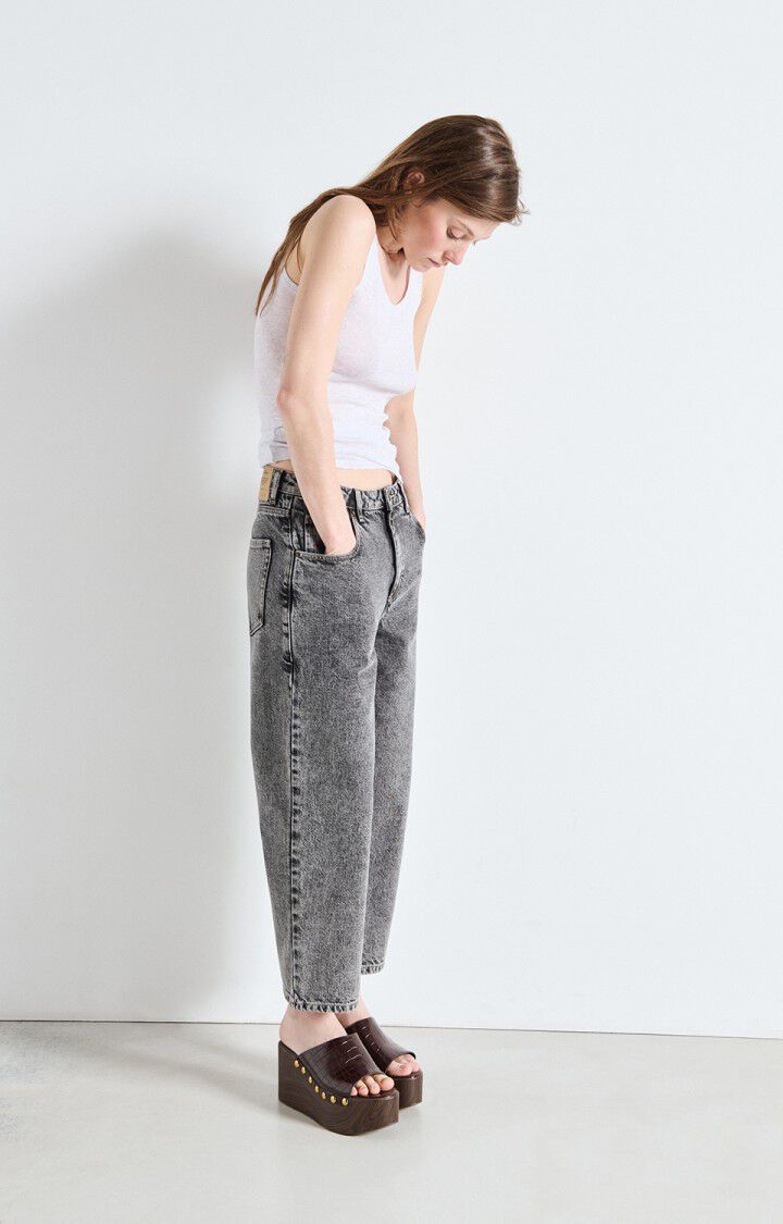 Frau Yopday Boyfriend Hose Grey Salt And Pepper