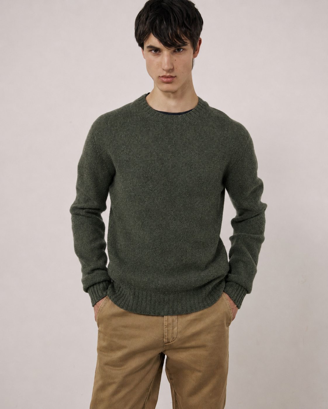Maglia Shetland Uomo Military