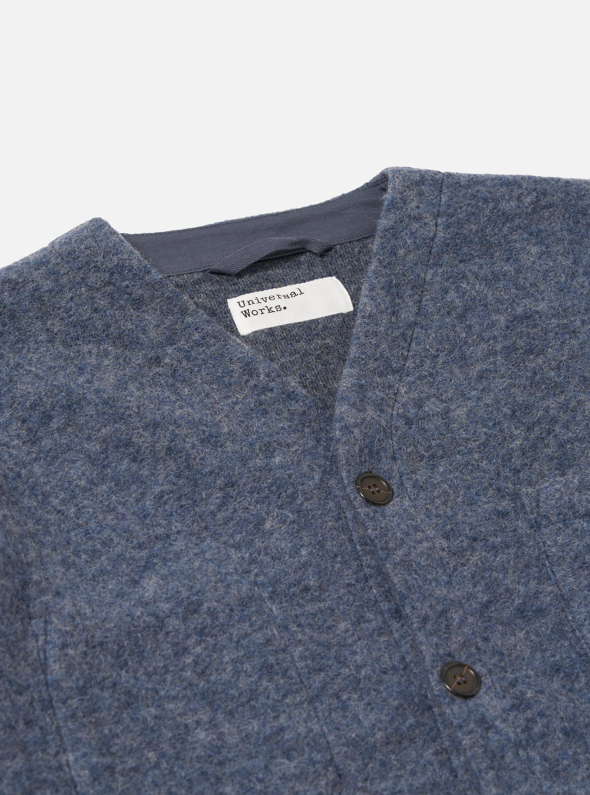 Cardigan Wool Fleece Homme State Blue