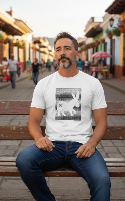 T-shirt Pattern Logo Uomo Bianco/Nero