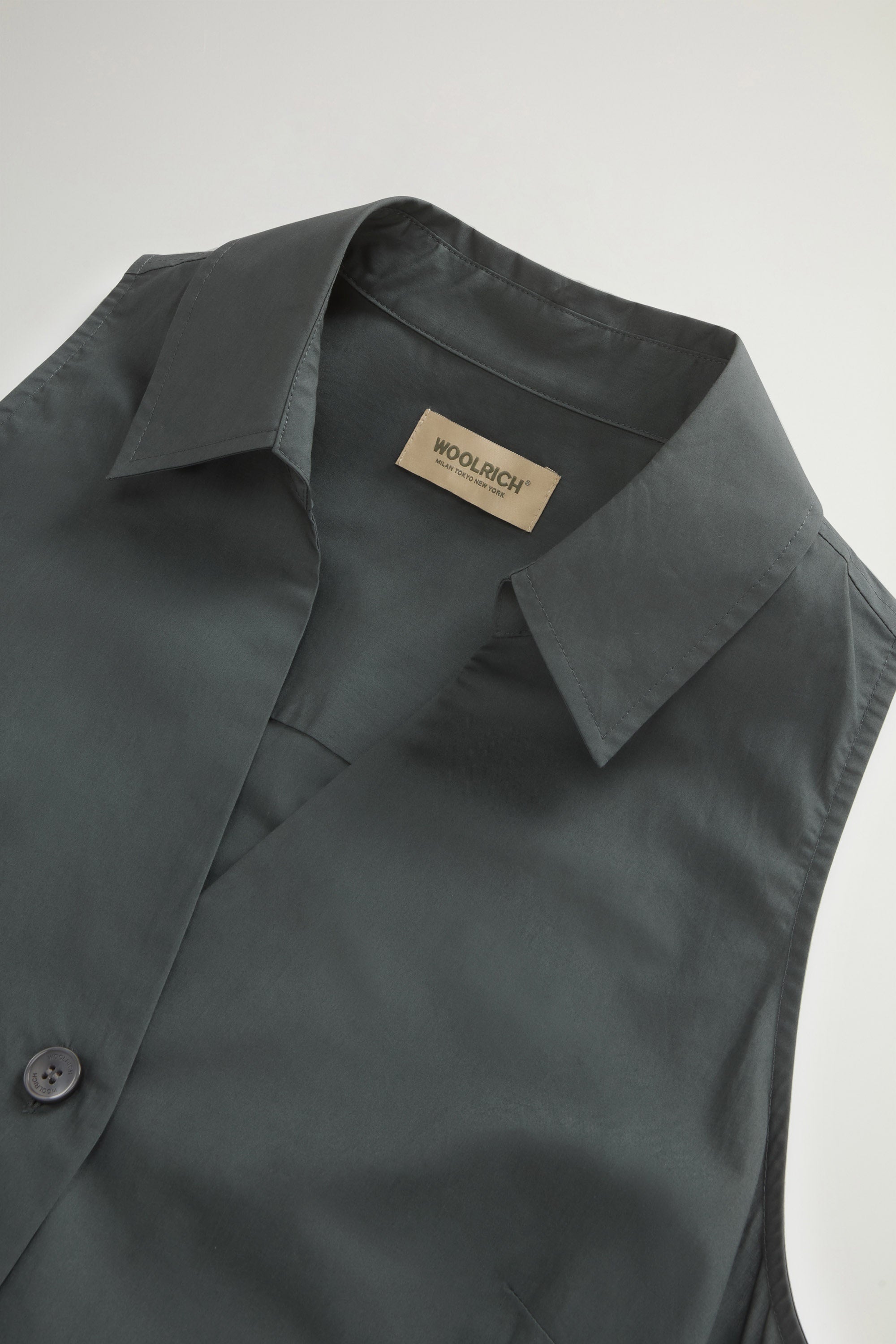 Women's Chemisier Poplin Cotton Dress Forest Veil