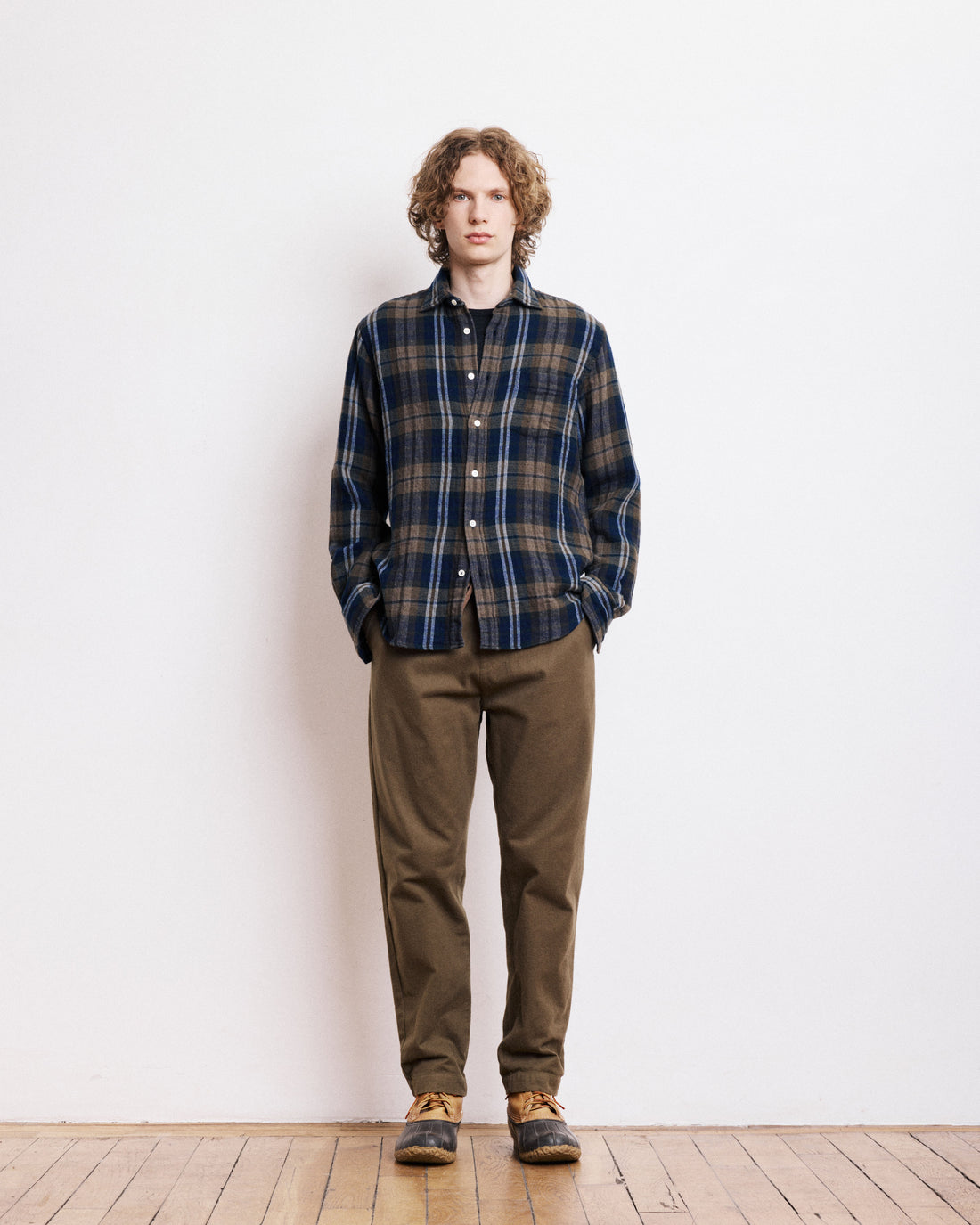 Chemise Paul Flanel Homme Military Green/Blue